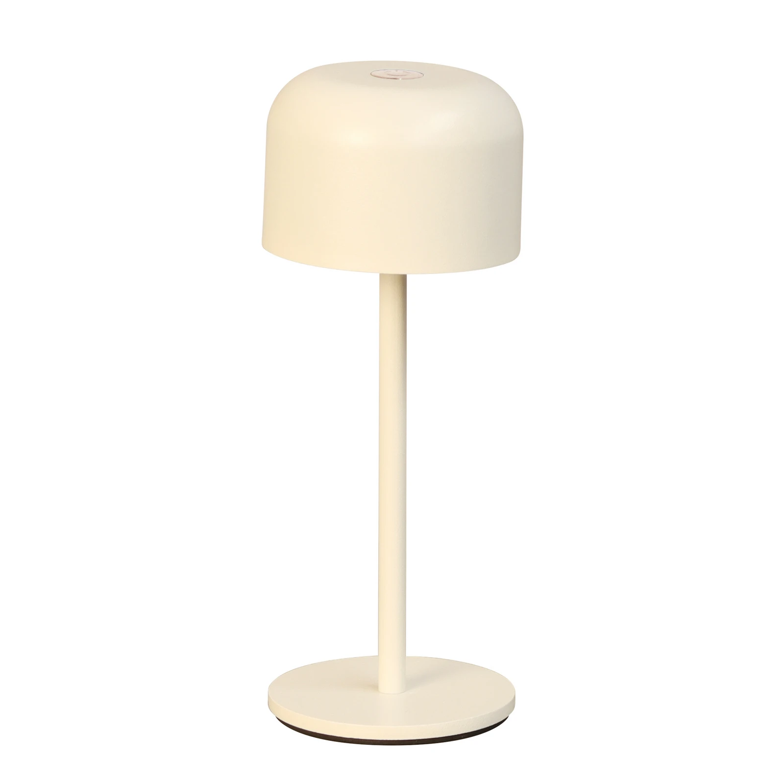 LED akumuliatorinė stalo lempa „Finley“ smėlio spalvos, aukštis 22 cm, metalas,