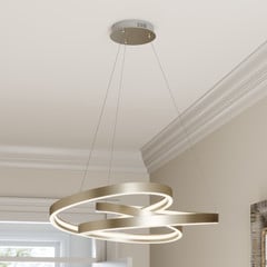 Lucande LED rippvalgusti Gunbritt, Ø 80 cm, hõbedane, timmitav