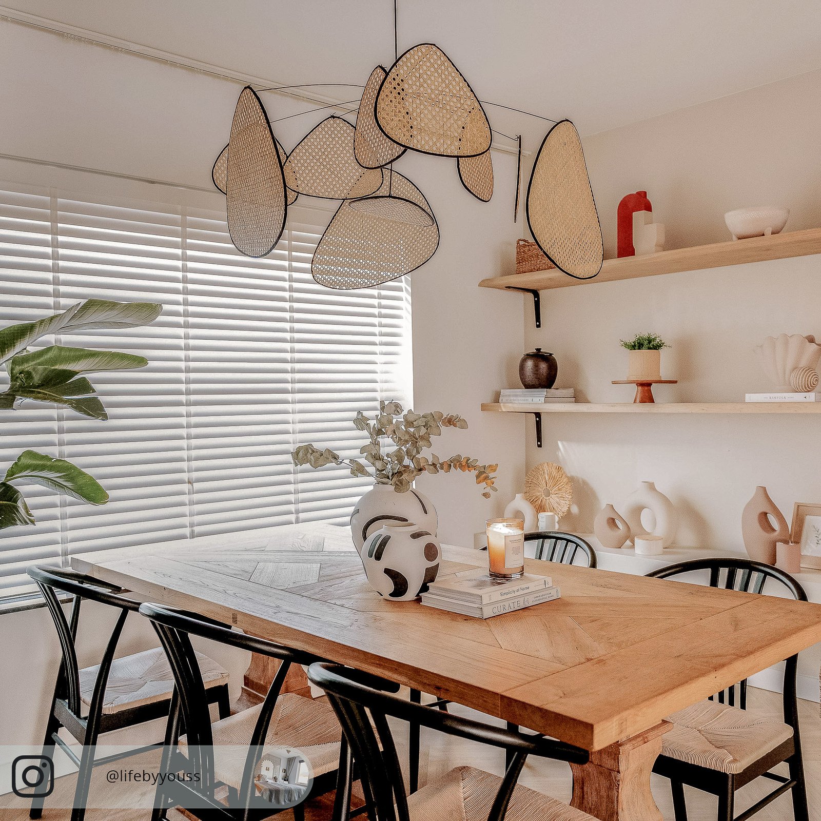 Screen XL Hängeleuchte, 60 cm, natur, Rattan - MARKET SET Screen XL Hängeleuchte, 60 cm, natur, Rattan - MARKET SET