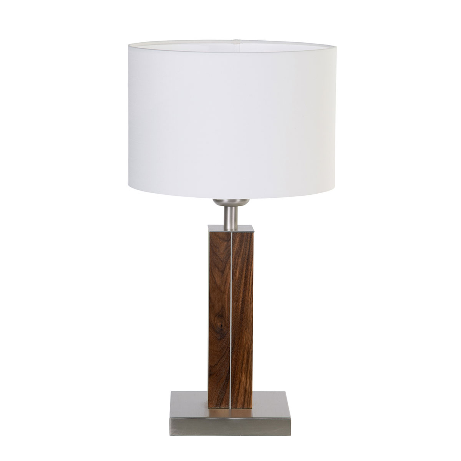 HerzBlut Dana lámpara de mesa, pie de madera nogal