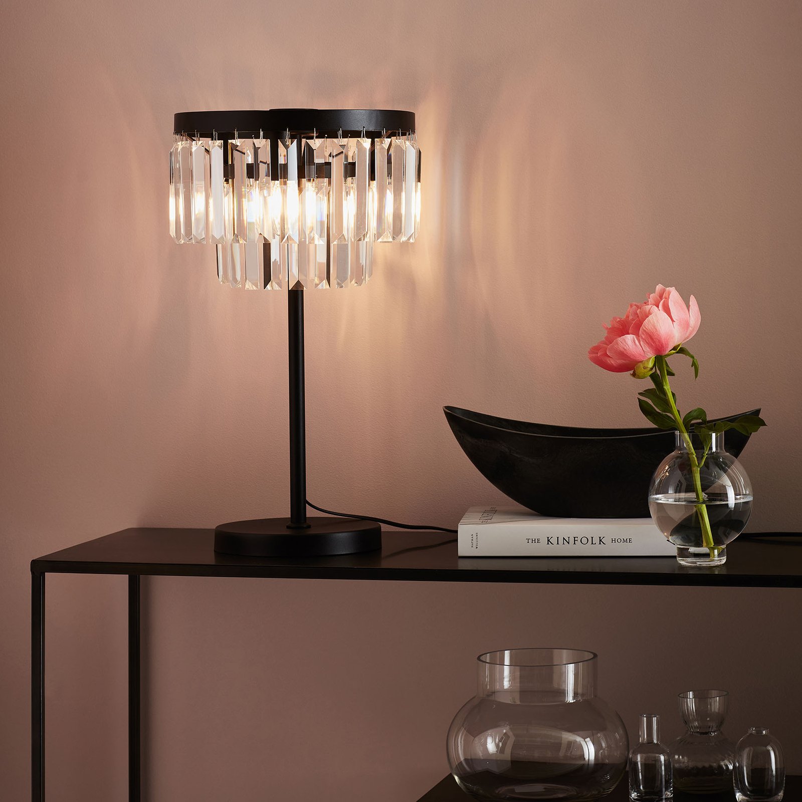 Markslöjd Ventimiglia table lamp, for Living / Dining Room, metal, glass, E14, 40 W, energy efficiency: A++, H: 53 cm