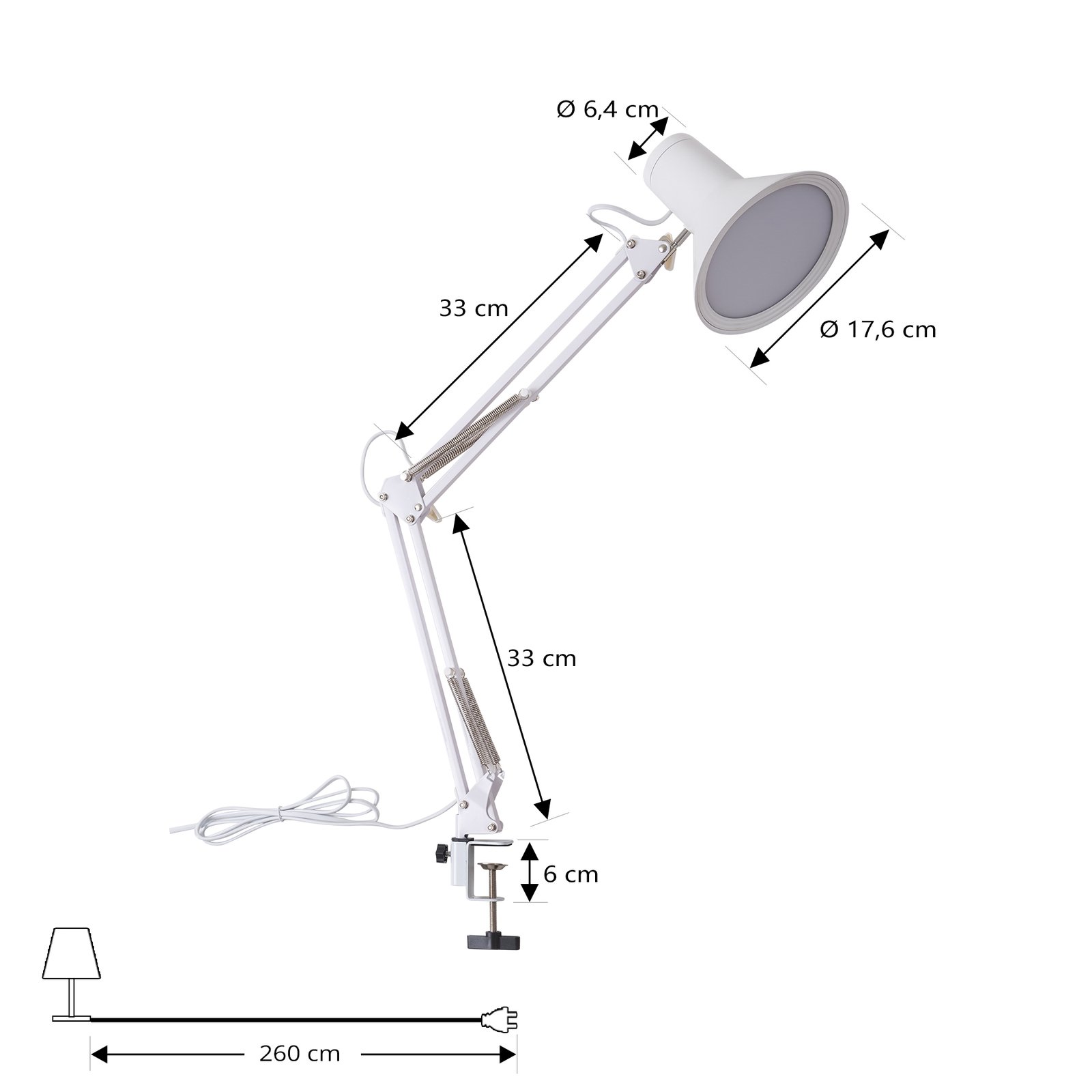 Undra LED Bordlampe Hvit - Lindby