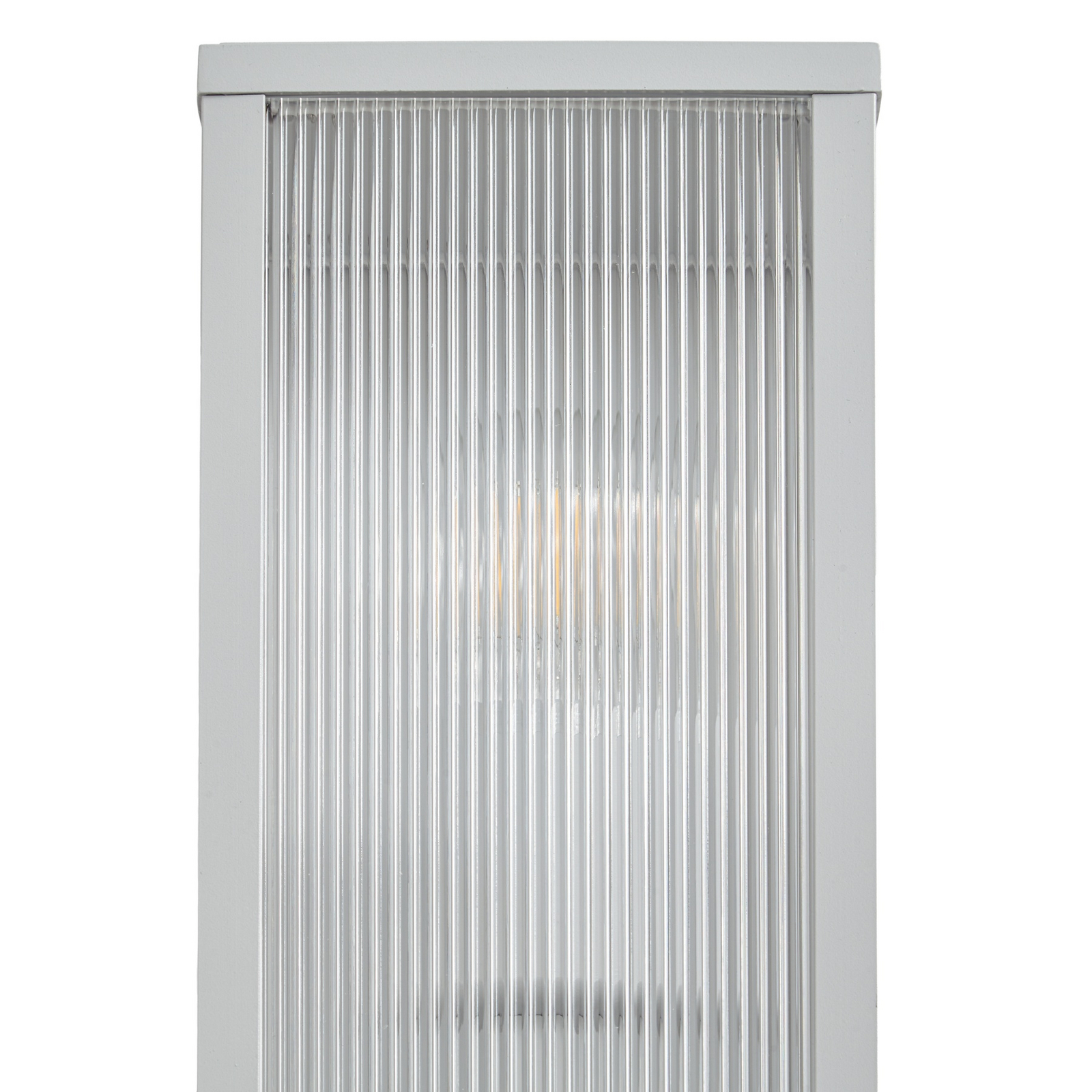 Aplique para exterior Lindby Peldar, gris/estriada, 26 cm, sensor