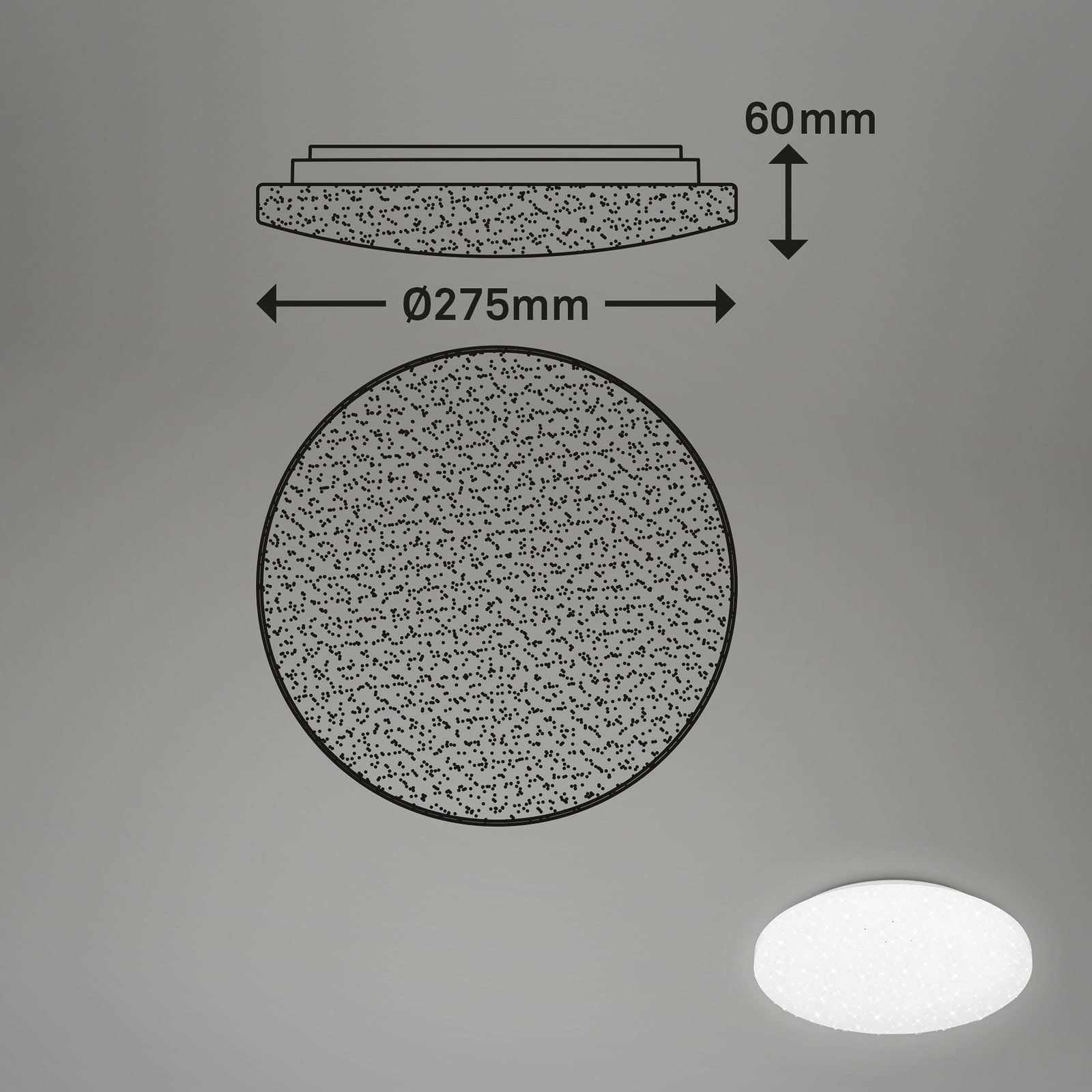LED-Deckenlampe Case IP44 Sternenhimmel 840 Ø 28cm