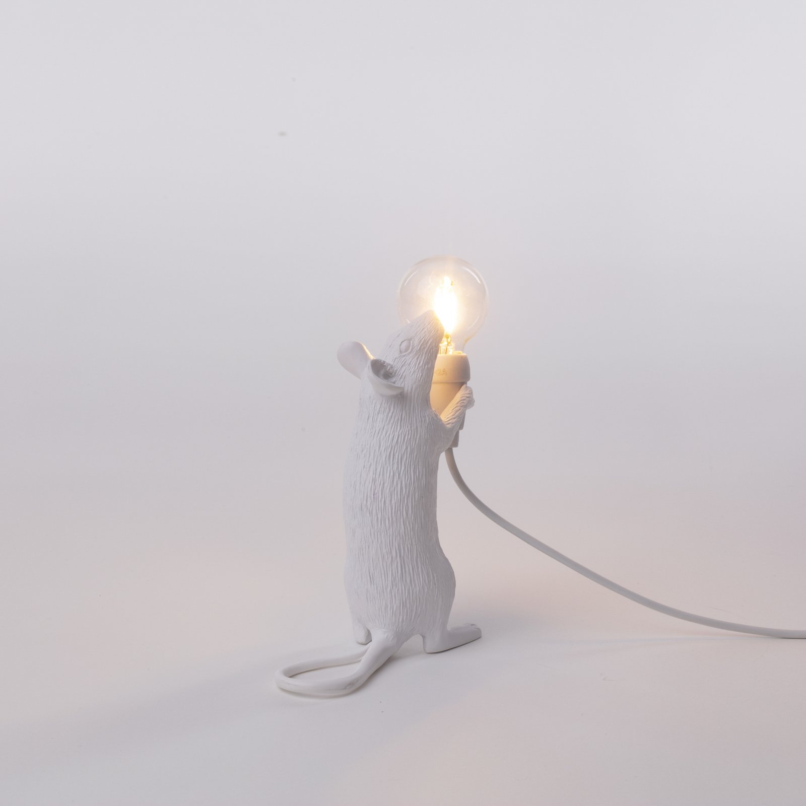 LED-koristepöytälamppu Mouse Lamp USB pysty, valk.