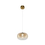 Suspension LED Vaso, couleur ambre, Ø 18 cm, verre