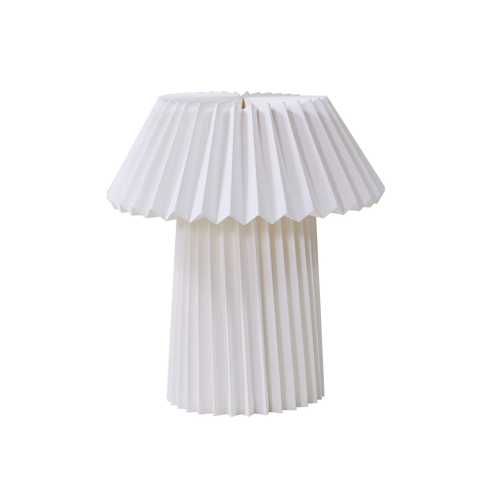 Lindby tafellamp Magali, wit, papier, Ø 34 cm, E14