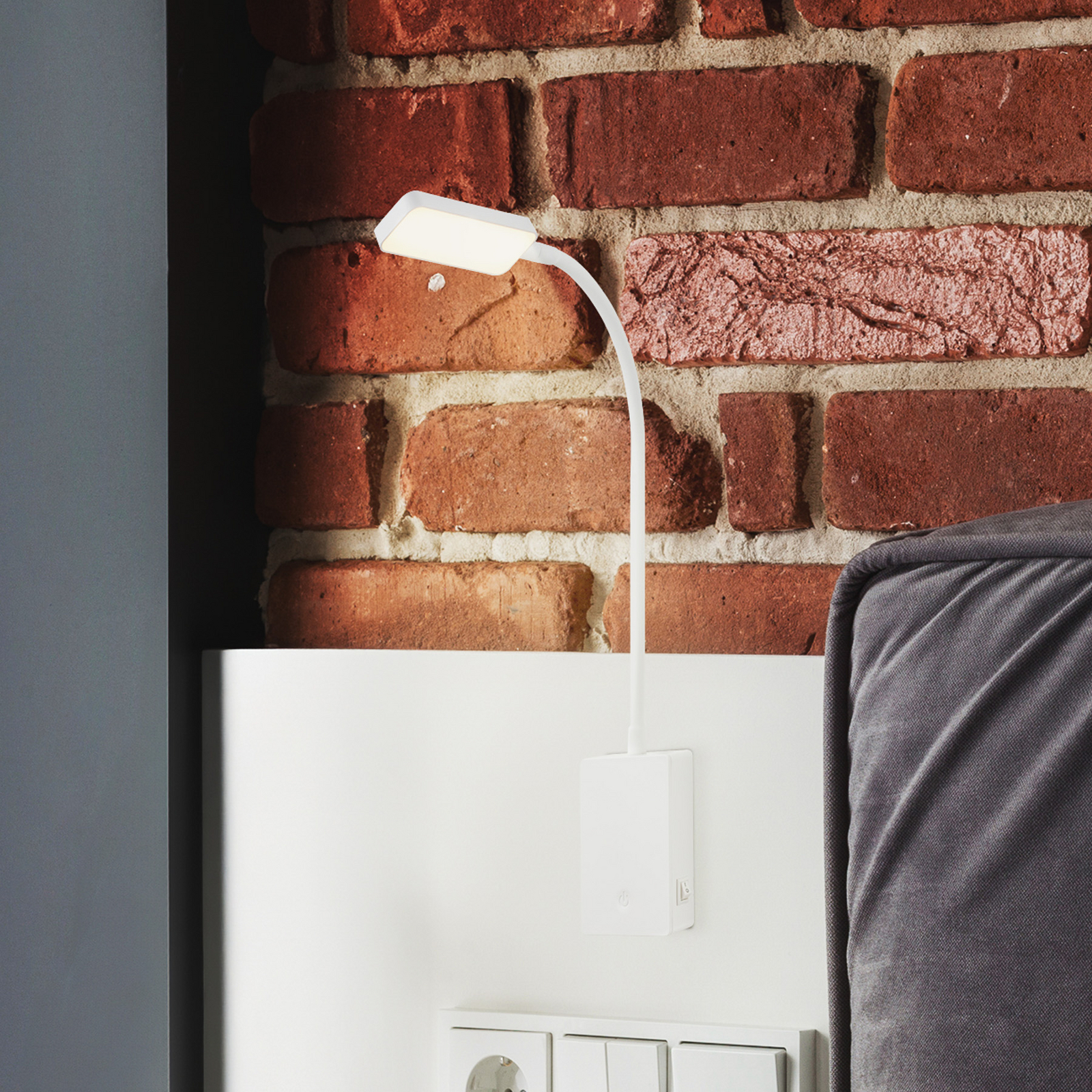 Lampe à poser LED rechargeable Cielo, blanc, hauteur 56 cm, plastique