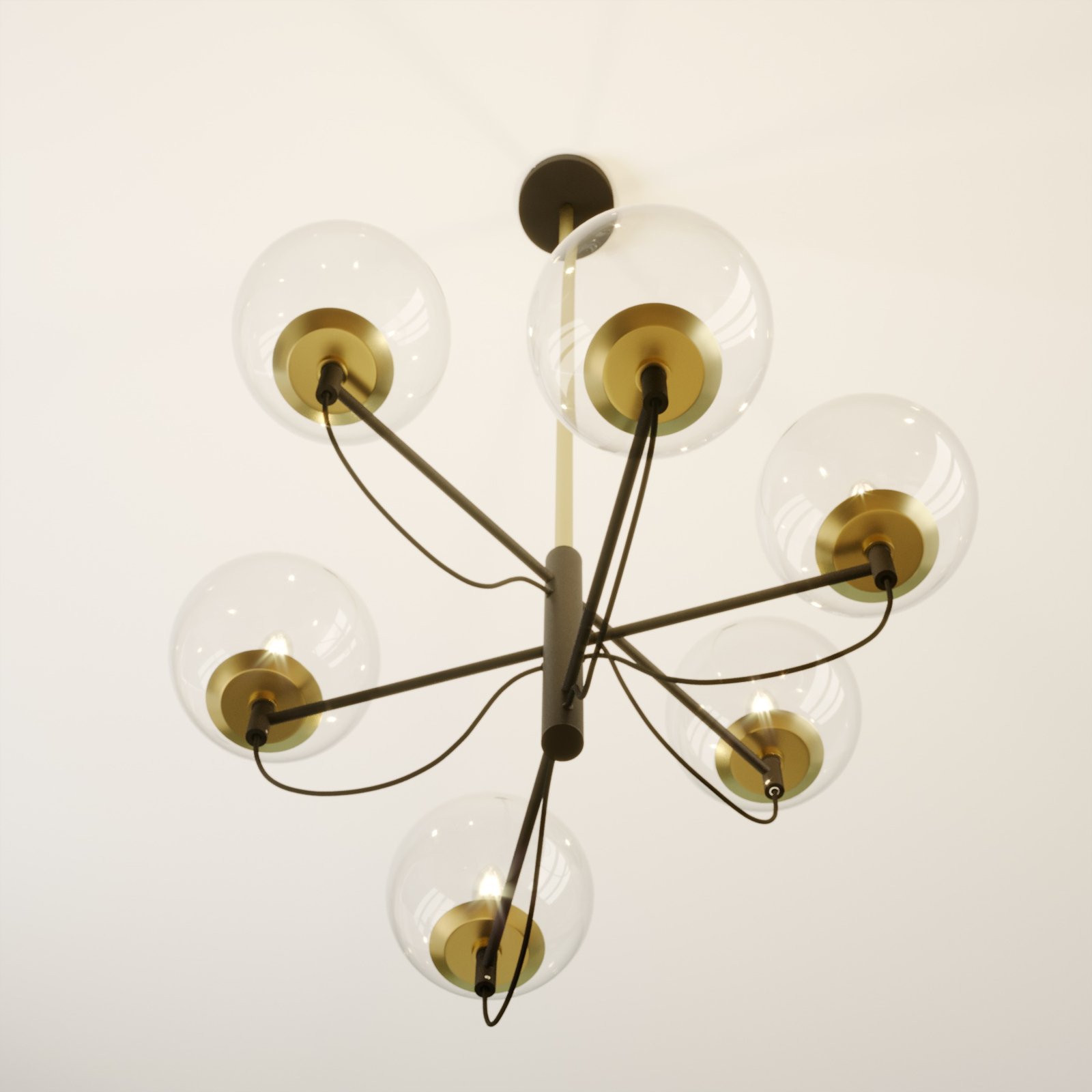 Lucande Sotiana colgante, bolas vidrio, 6 luces
