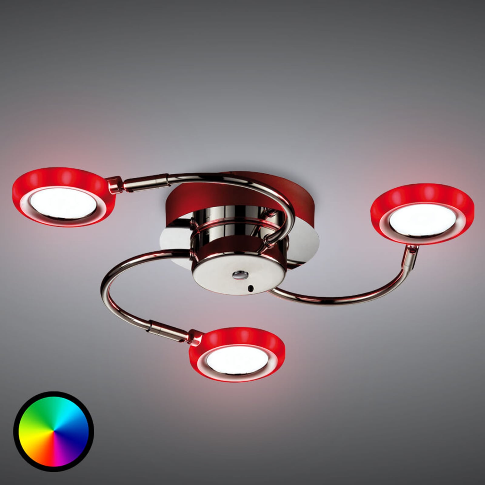 Trio Lighting Turner LED ceiling light, 3-bulb, for Living / Dining Room, metal, acrylic, 4.2 W, energy efficiency: A+, H: 15 cm