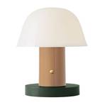 &Tradition Setago JH27 újratölthető asztali lámpa, bőr/zöld