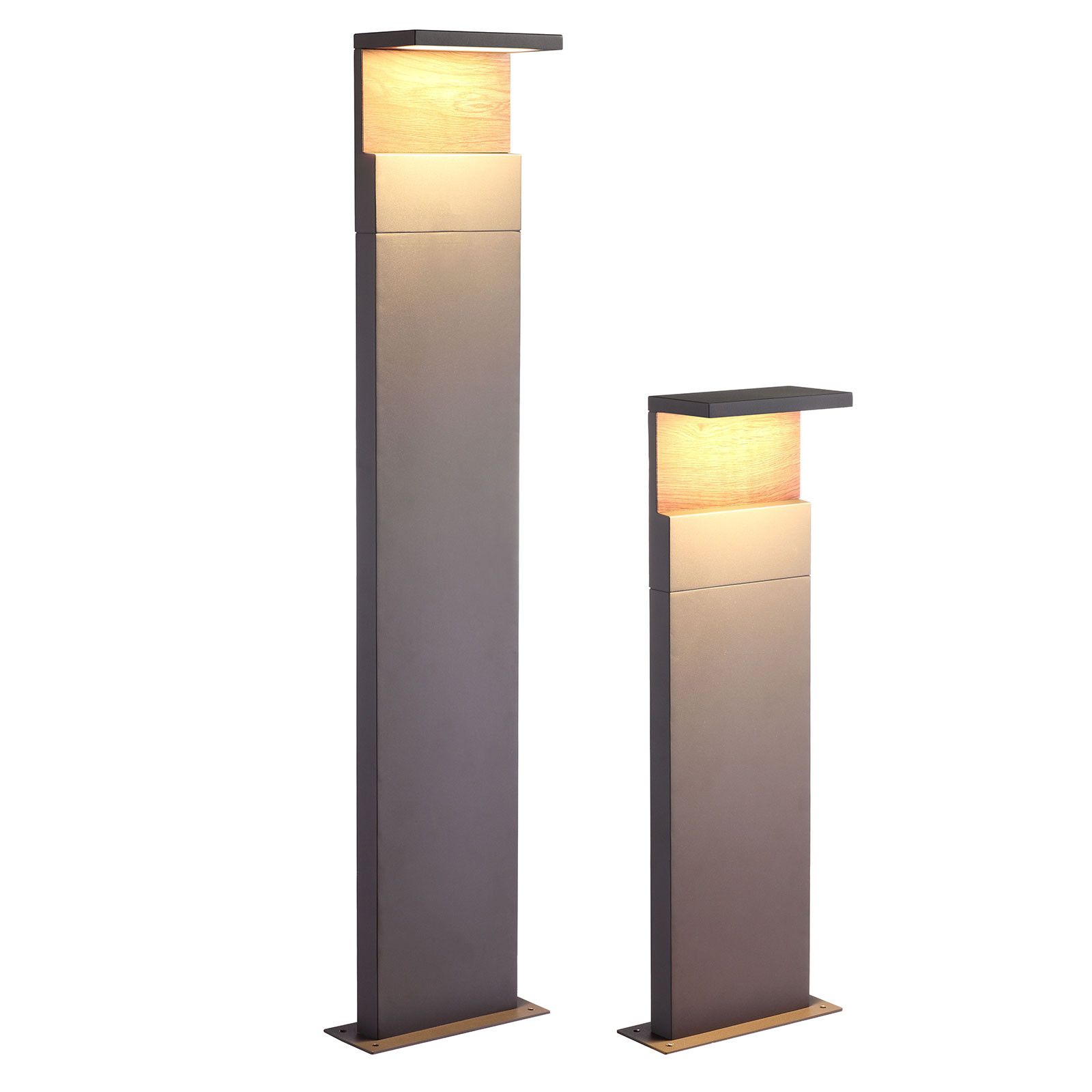 Luz LED para caminhos Ruka com Element de madeira, 100 cm
