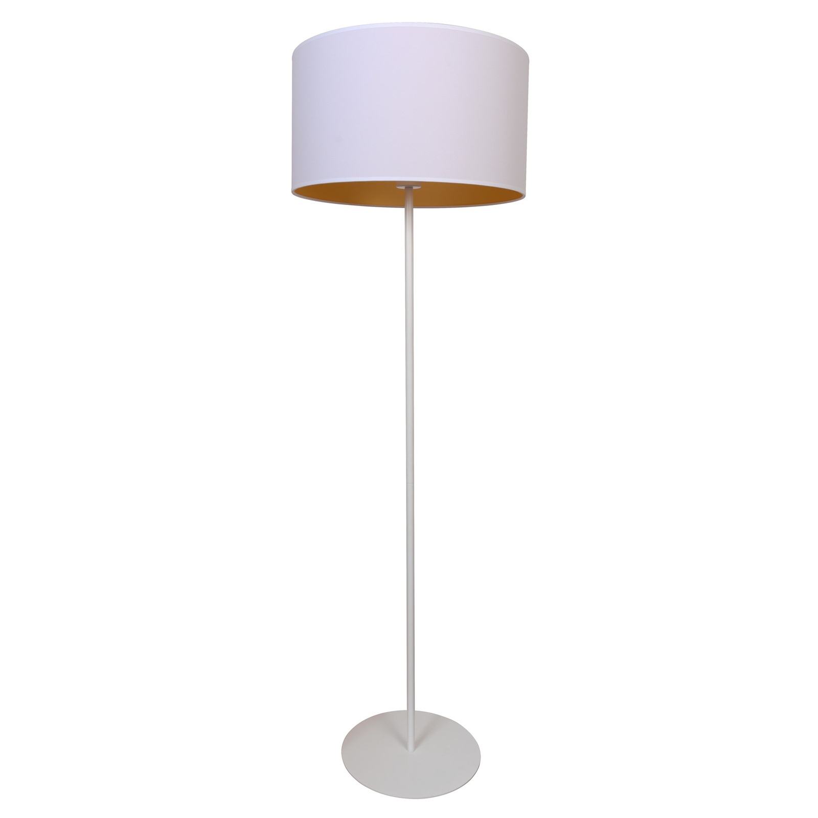 Roller floor lamp, white/gold, height 145 cm
