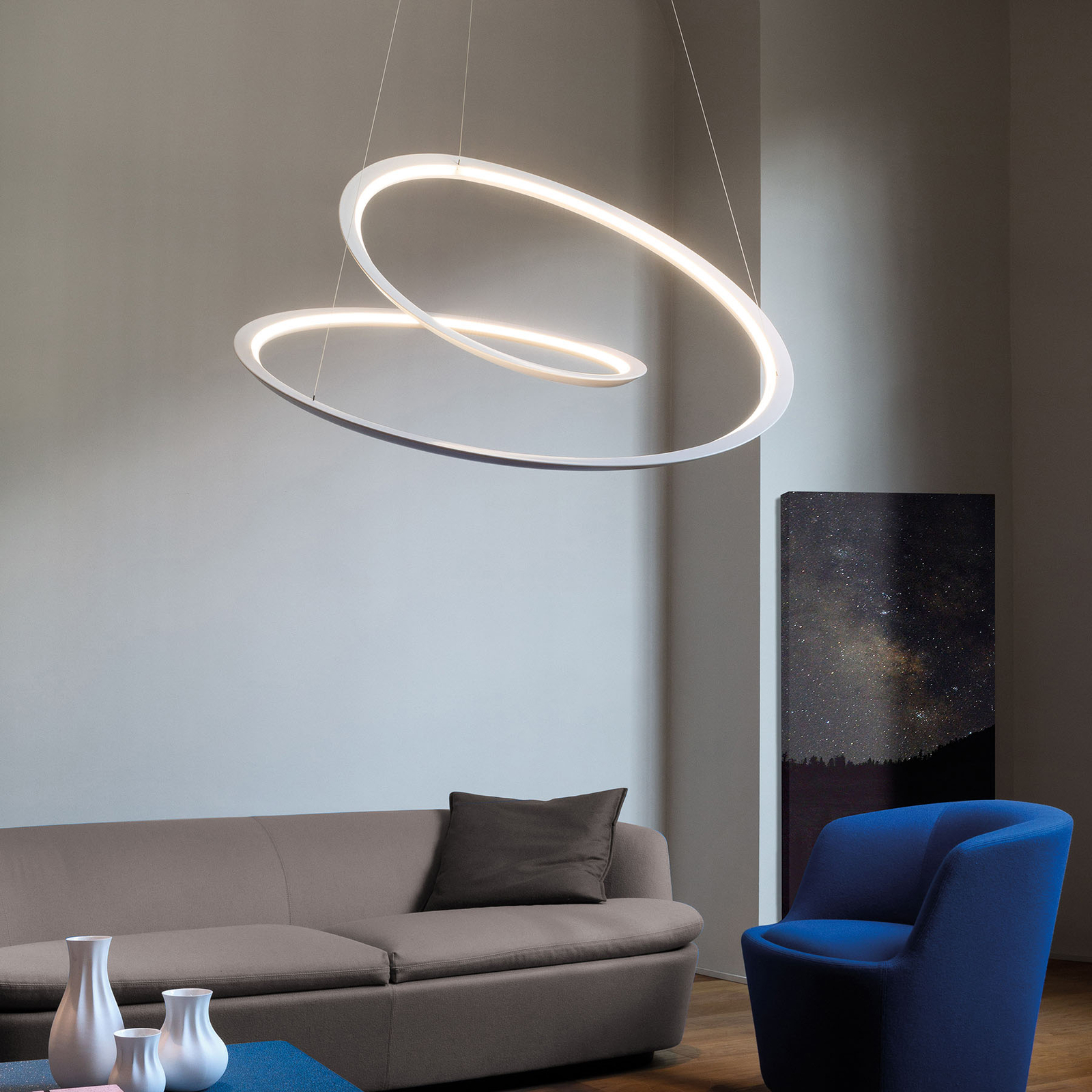 Nemo Kepler LED-Hängeleuchte 2.700K Uplight