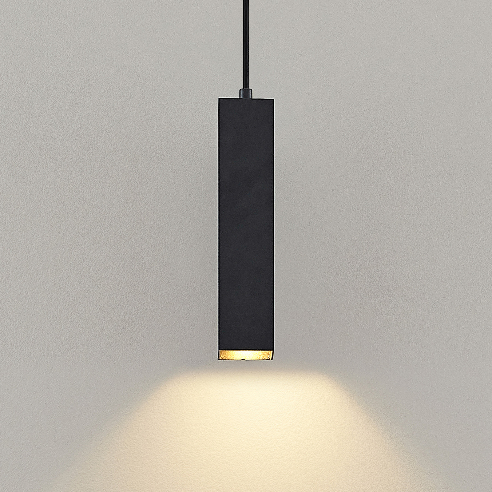 Prios Neliyah hanglamp, hoekig, zwart, 1-lamps