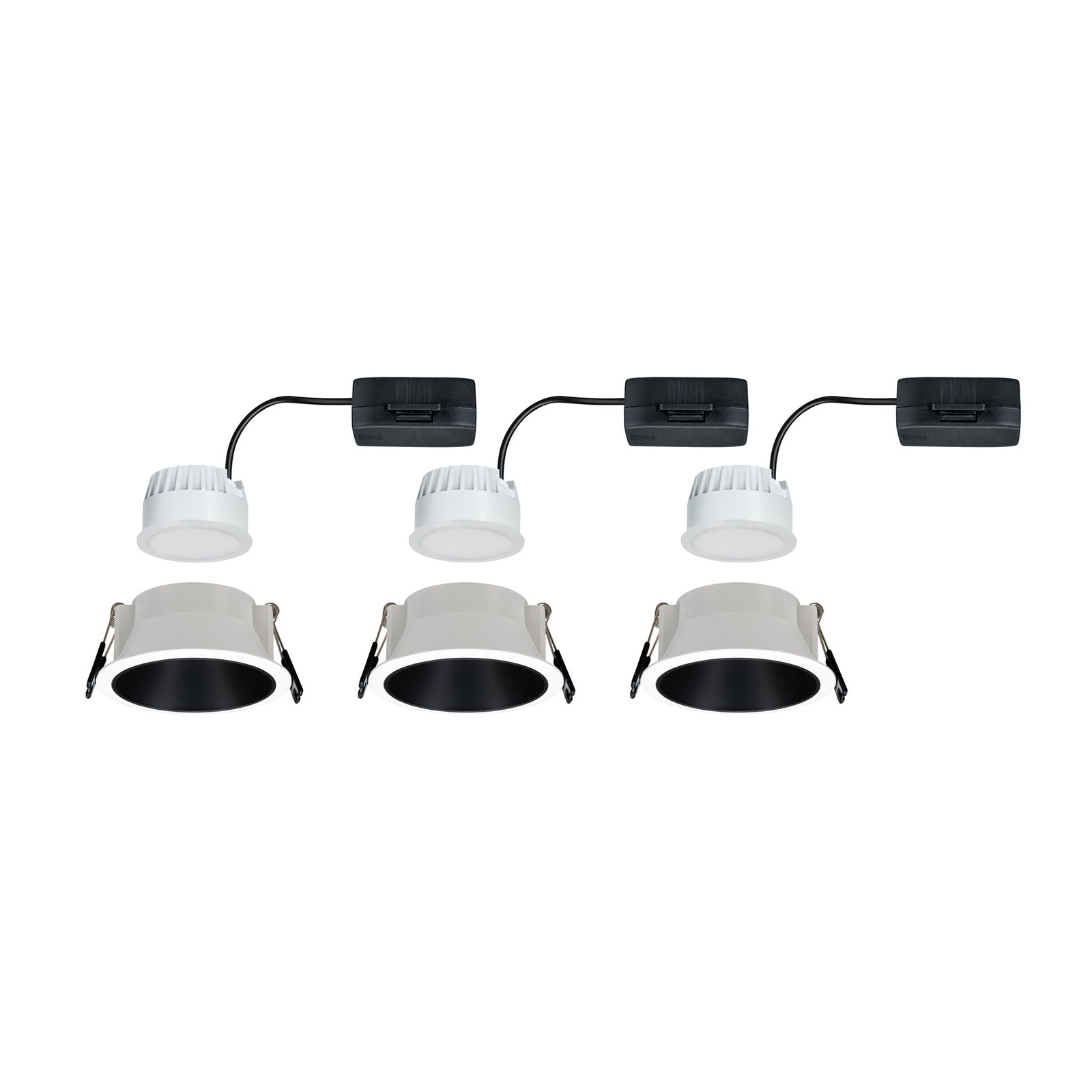Paulmann Cole LED-spotlight, svart-vit, 3-pack