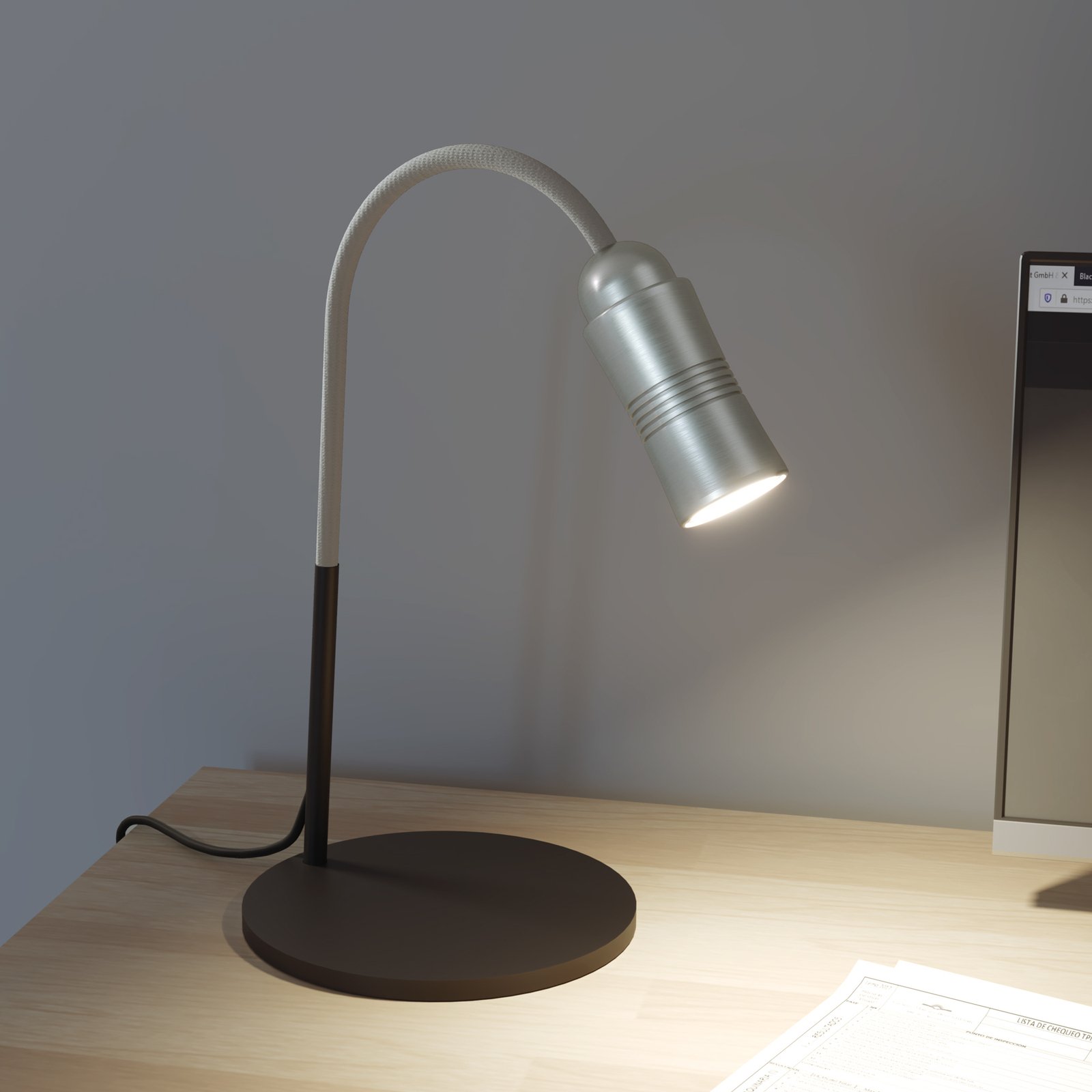 Neo! Table LED lampa stmieva hliník/strieborná