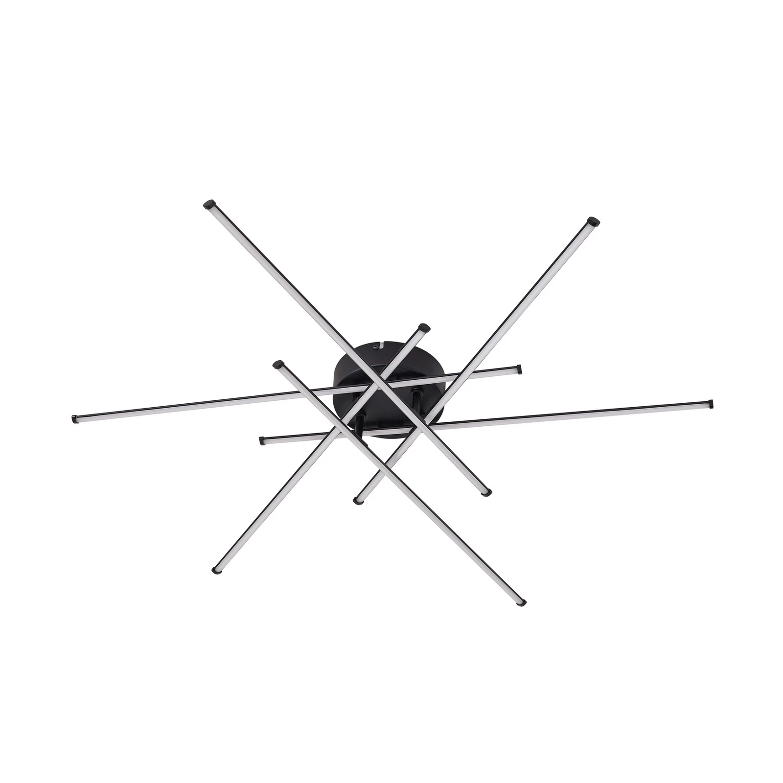 Lindby LED таванска лампа Elviano, Ø 80 cm, черна, 3000 K