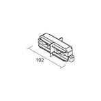 Ivela LKM DALI longitudinal connector, white, power isolator, 3-phase