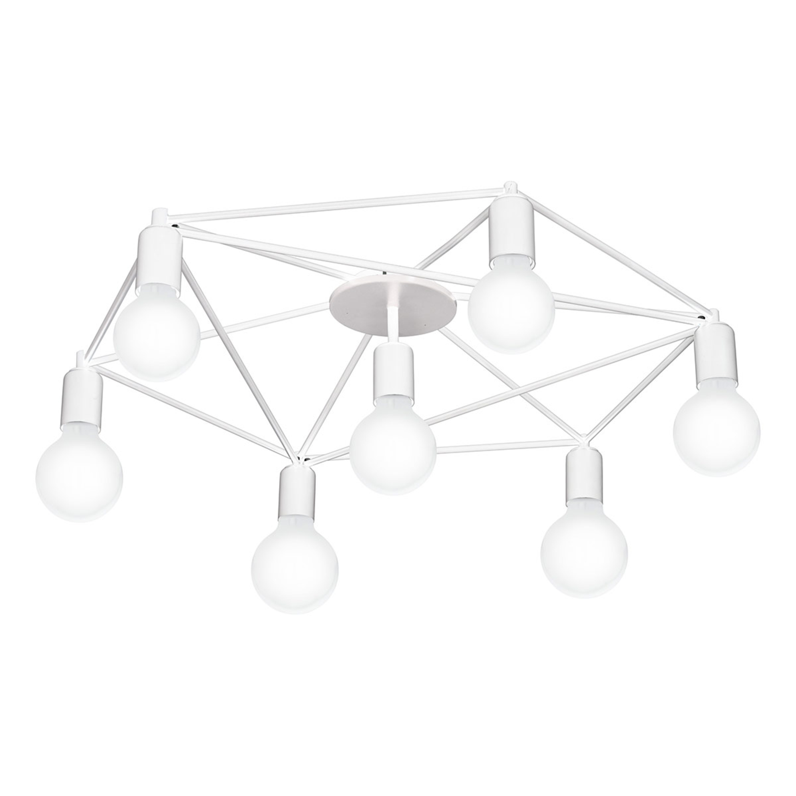 EGLO Staiti ceiling light in white without lampshades, for Living / Dining Room, steel, E27, 60 W, energy efficiency: A++, H: 14 cm