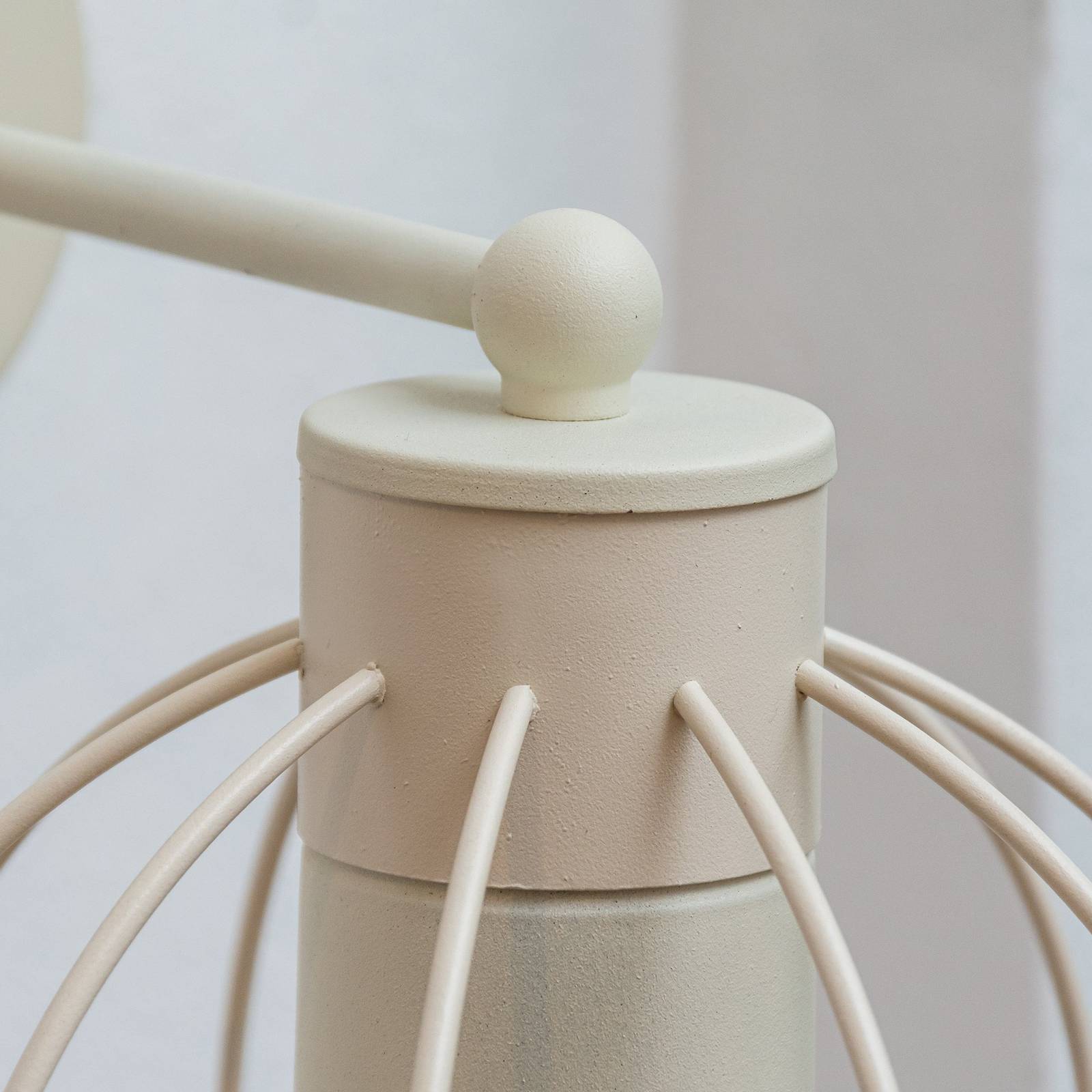 STARLIGHT lampa ścienna kremowo-biała 1-punktowa Ø 18 cm metalowa wtyczka