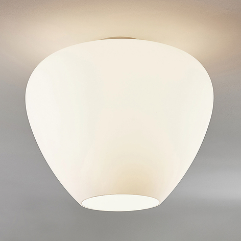 Lámpara de techo de vidrio Bibiane, blanco opal