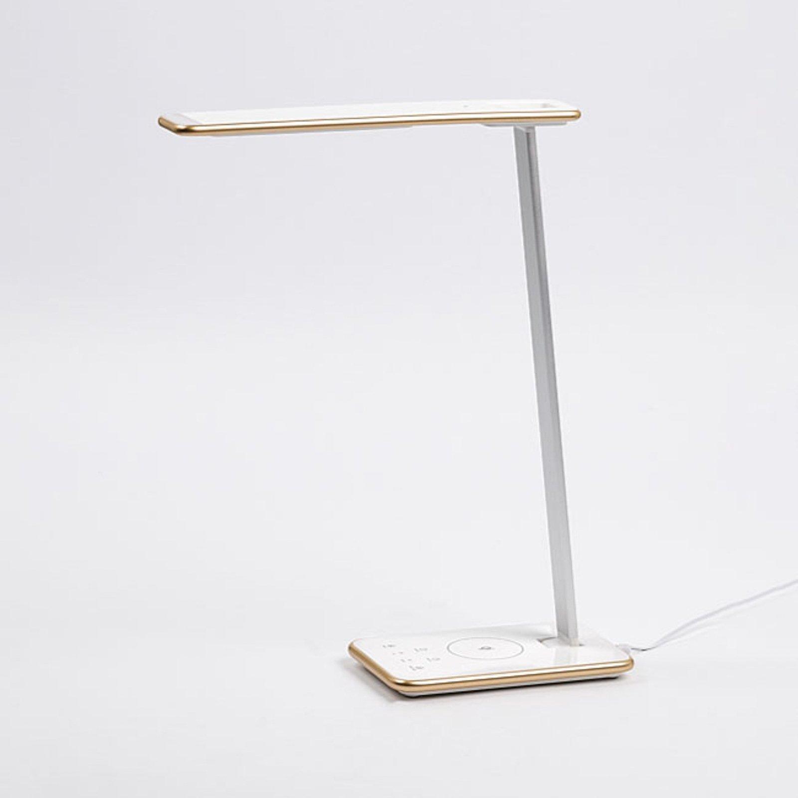 Lampa LED na písací stôl Orbit s indukciou, zlatá