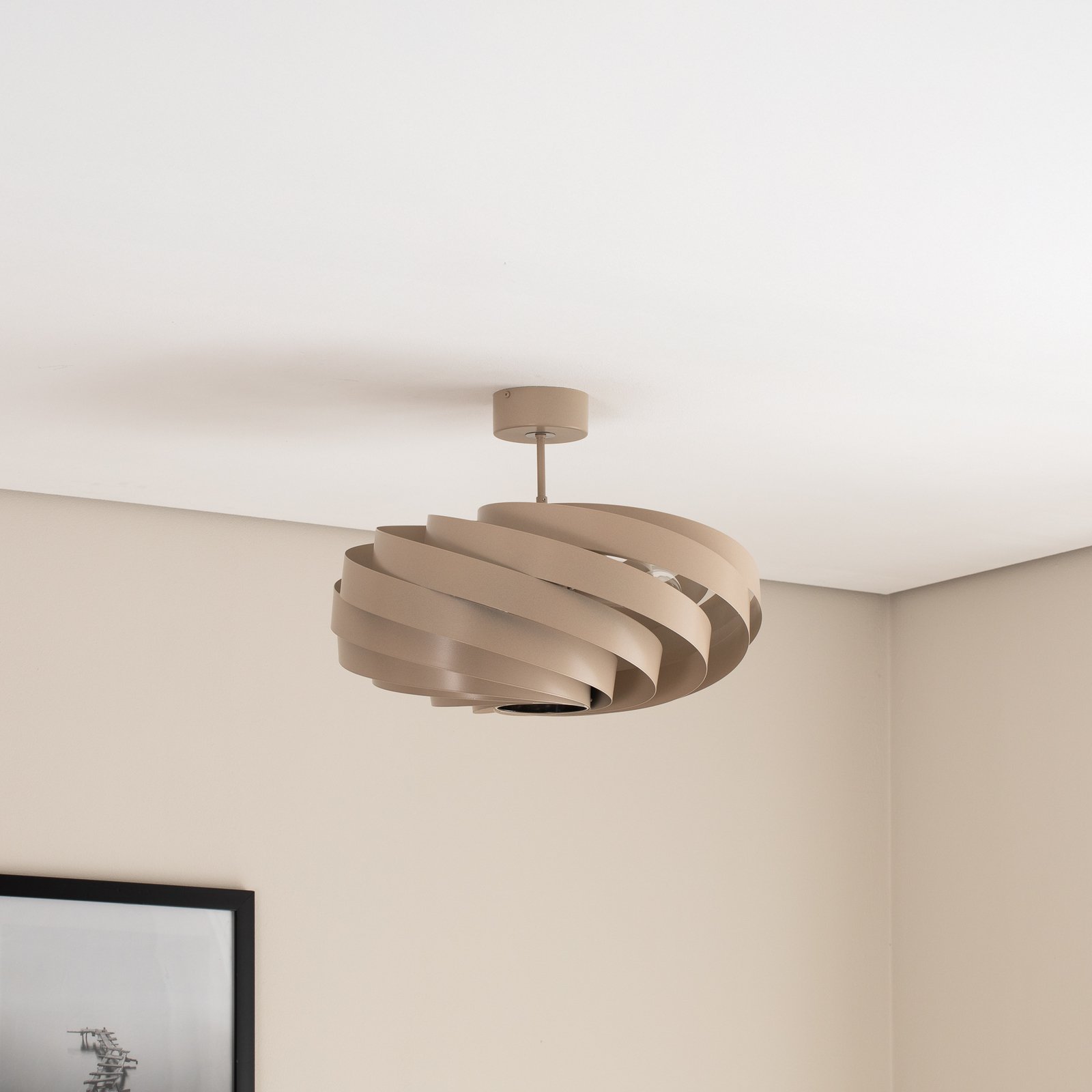 Euluna Deckenleuchte Vento, beige, Ø 60 cm