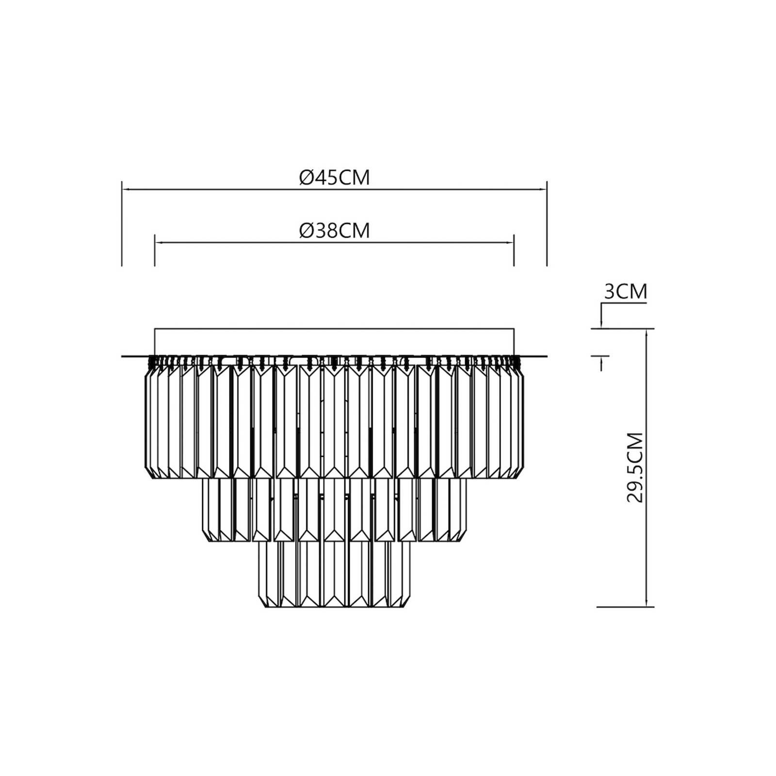 Lampa sufitowa Milano, Ø 45 cm, złota/kryształ, szkło, 6 x E14