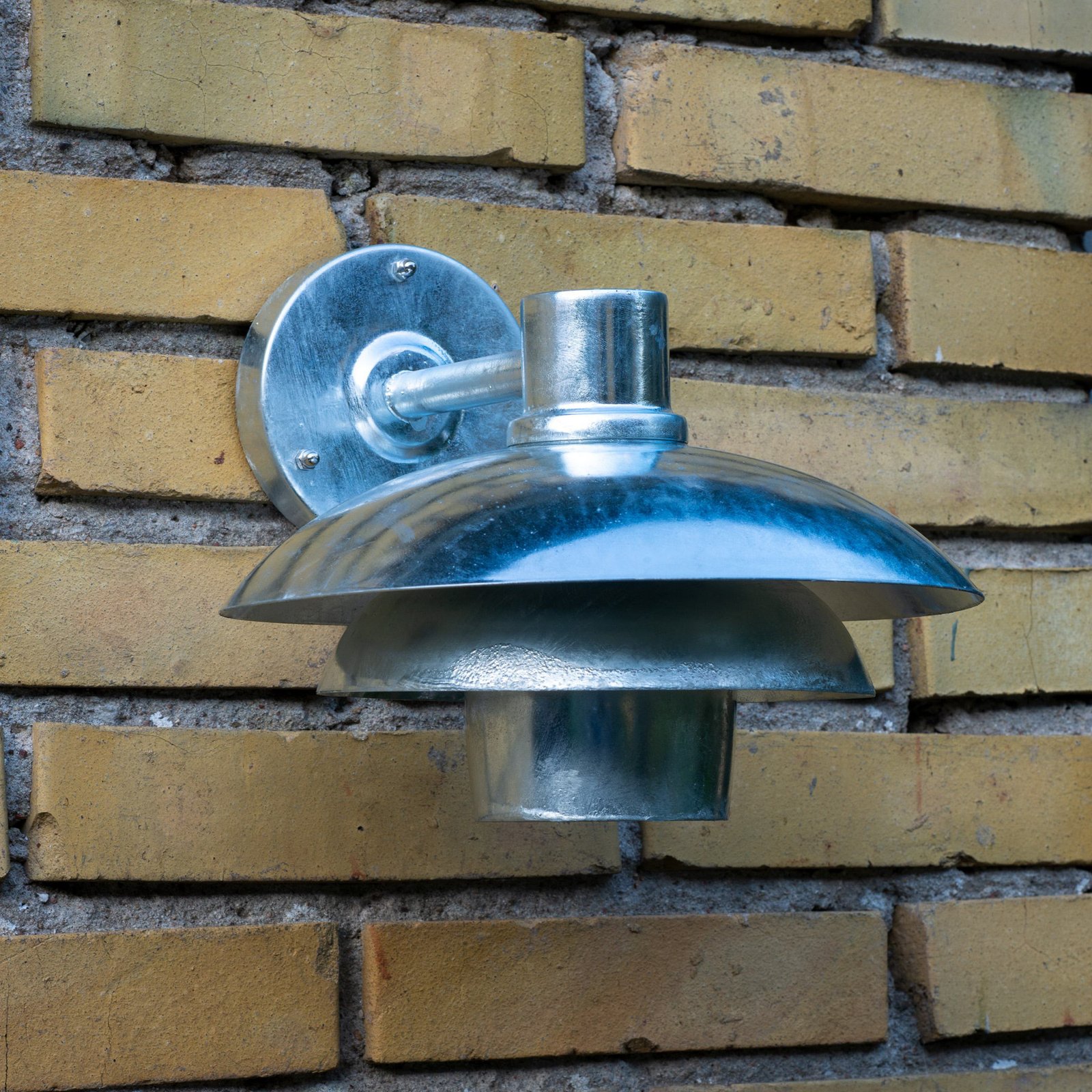 Dyberg Larsen outdoor wall lamp Morph, galvanised, metal