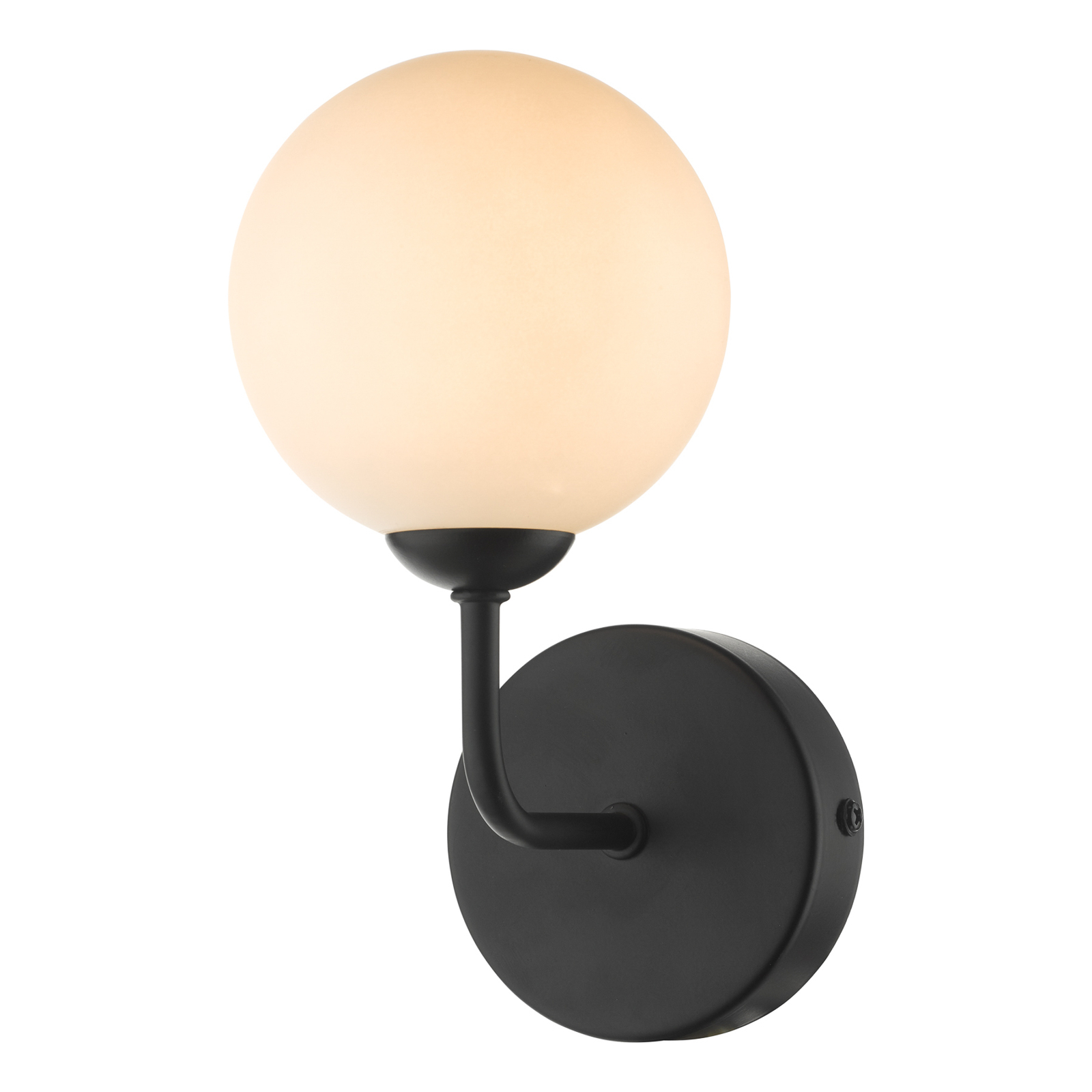 Feya zidna svjetiljka u crnoj boji s bijelom staklenom kuglom