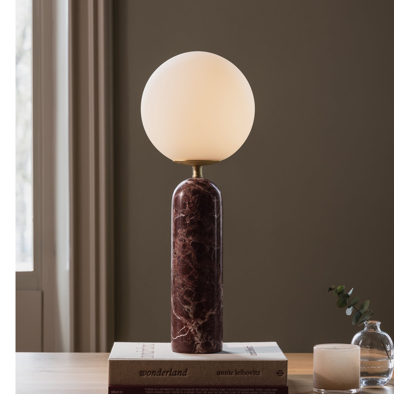 Torrano table lamp, red, height 53 cm, marble – Globen Lighting Torrano table lamp, red, height 53 cm, marble – Globen Lighting
