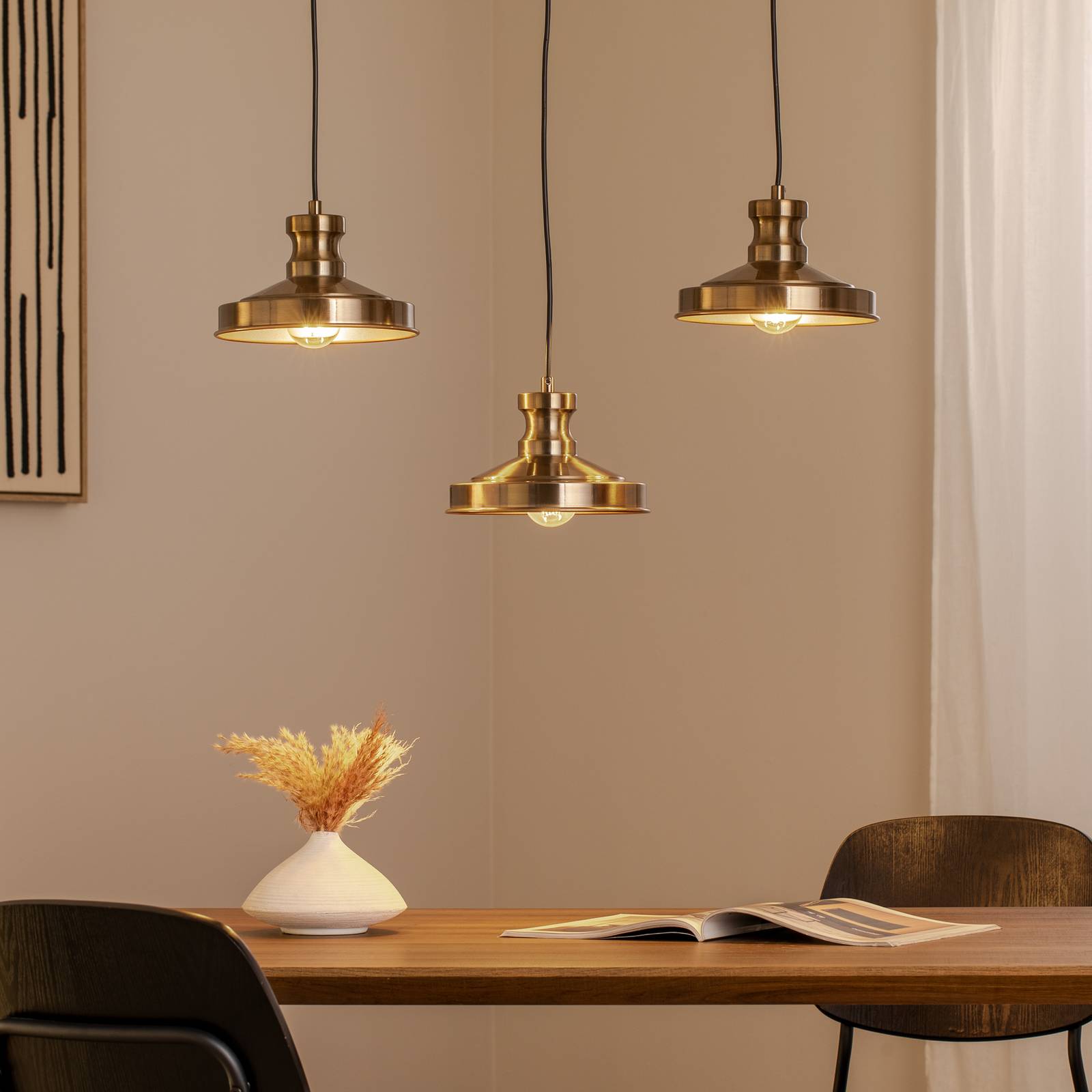 Hängelampe Berceste 9263, 3-flammig, altmessingfarben, E27 günstig online kaufen