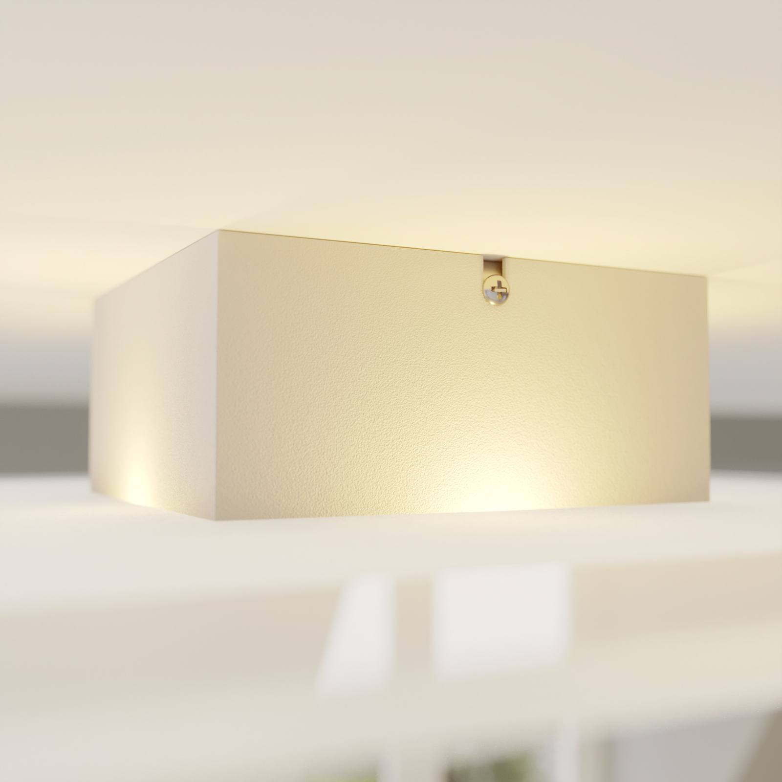 Quitani LED-taklampe Tian, skjerm i glass, 39 x 39 cm