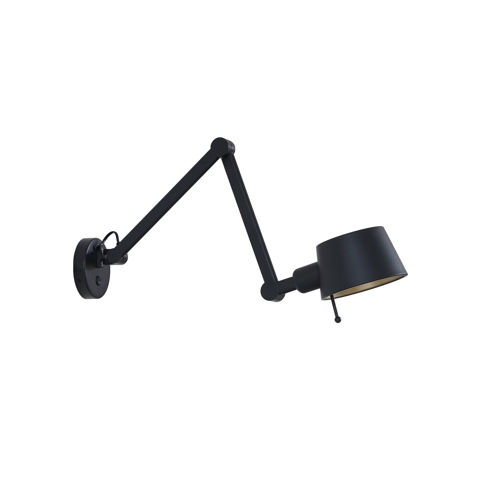 Lucande Wandleuchte Silka, 94 cm, schwarz, verstellbar, E27