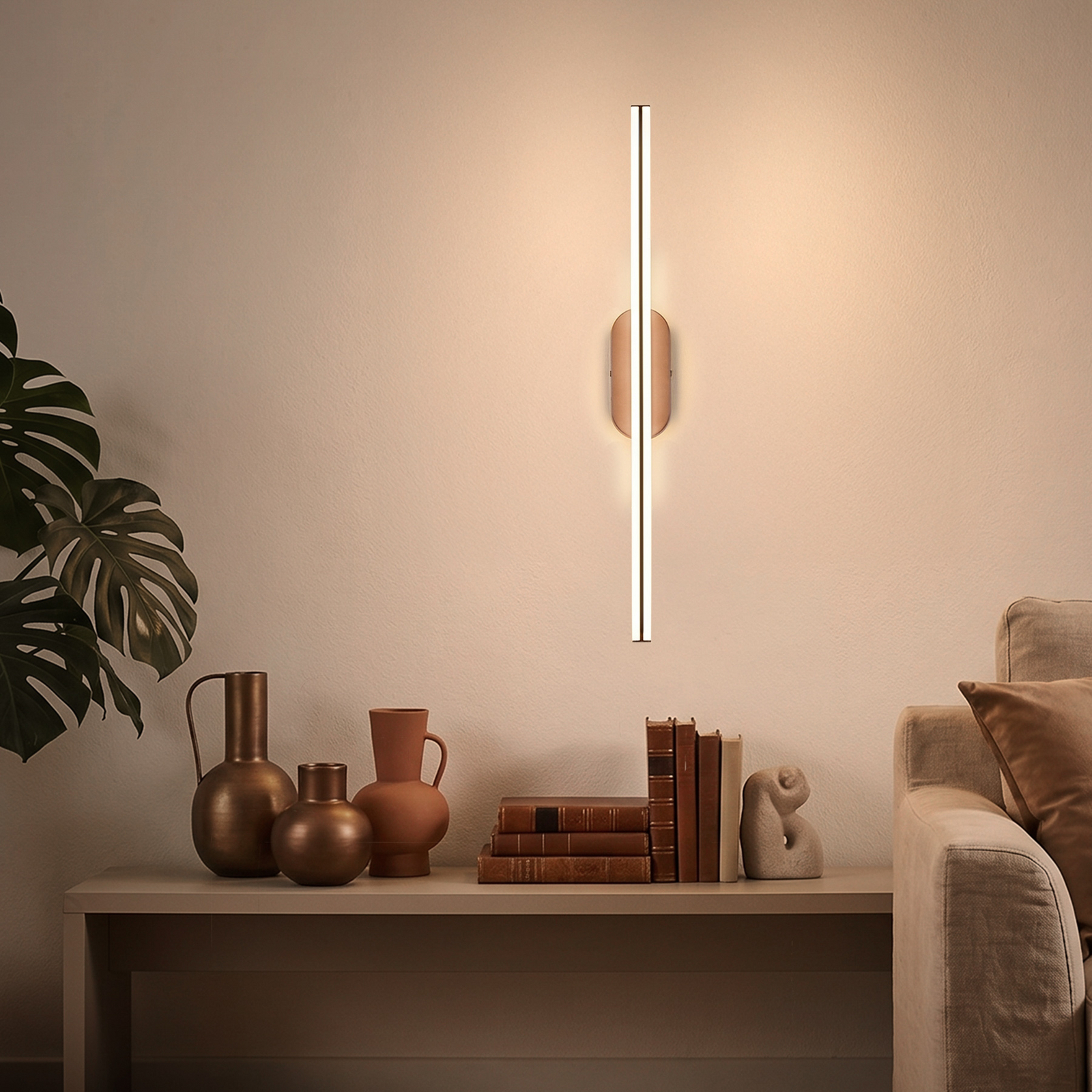 Ruth LED wall light, bronze/anthracite, height 60 cm, 3,000 K Ruth LED wall light, bronze/anthracite, height 60 cm, 3,000 K