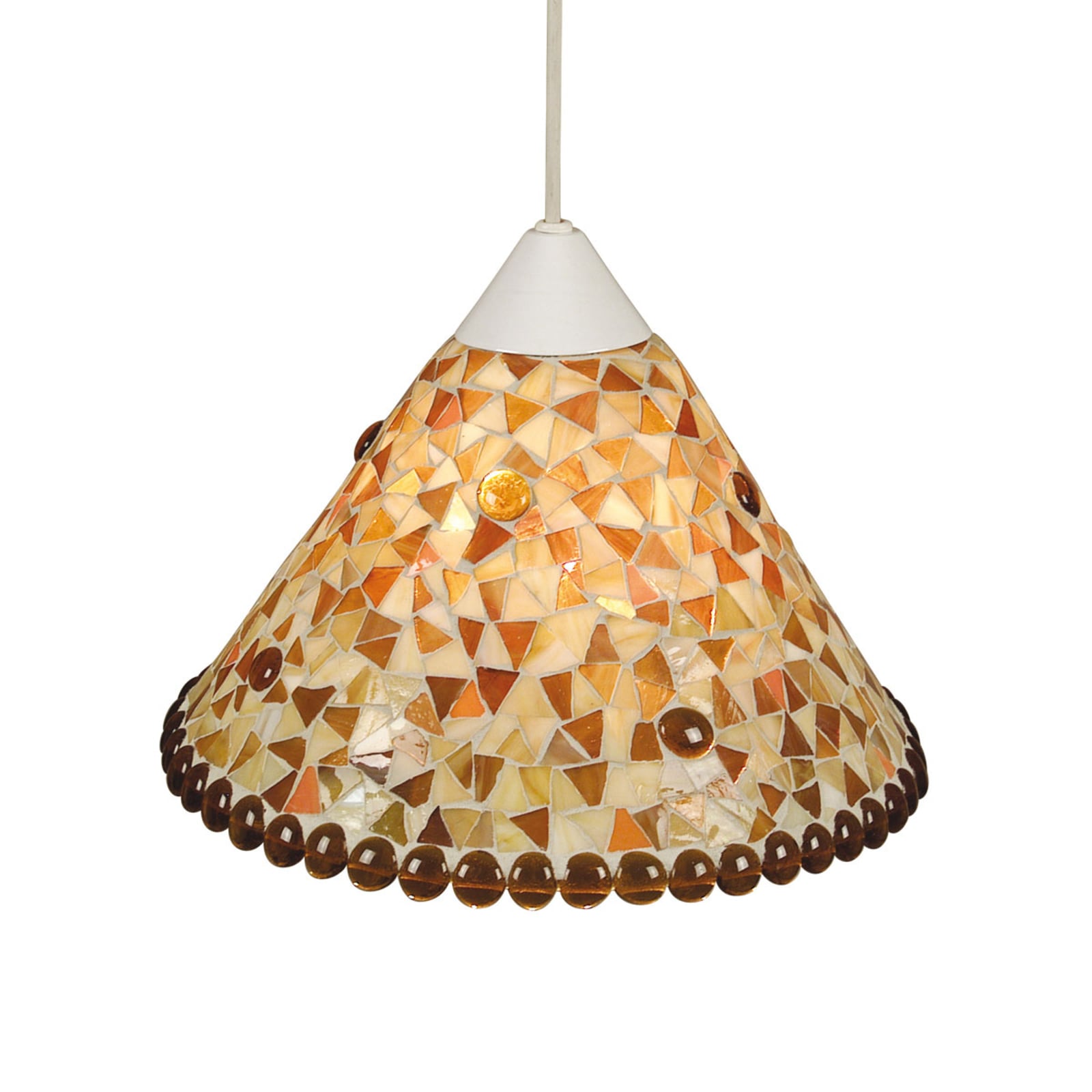 Näve Enya hanging light, Ø 28.5 cm, yellow and brown, for Living / Dining Room, glass, E27, 60 W, H: 20 cm