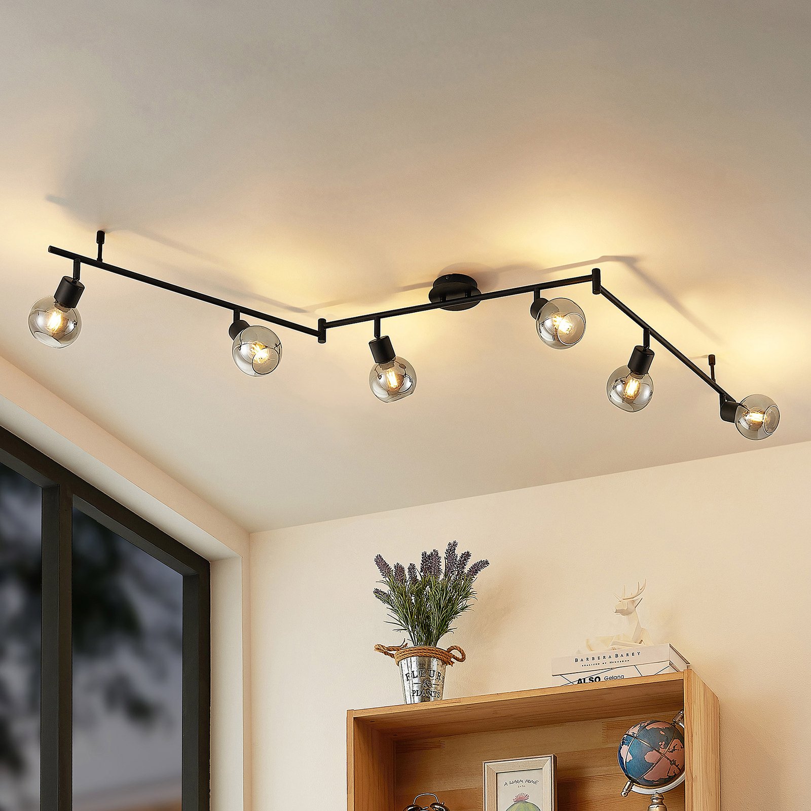 Eridia 6 Stropní Lampa Black - Lindby