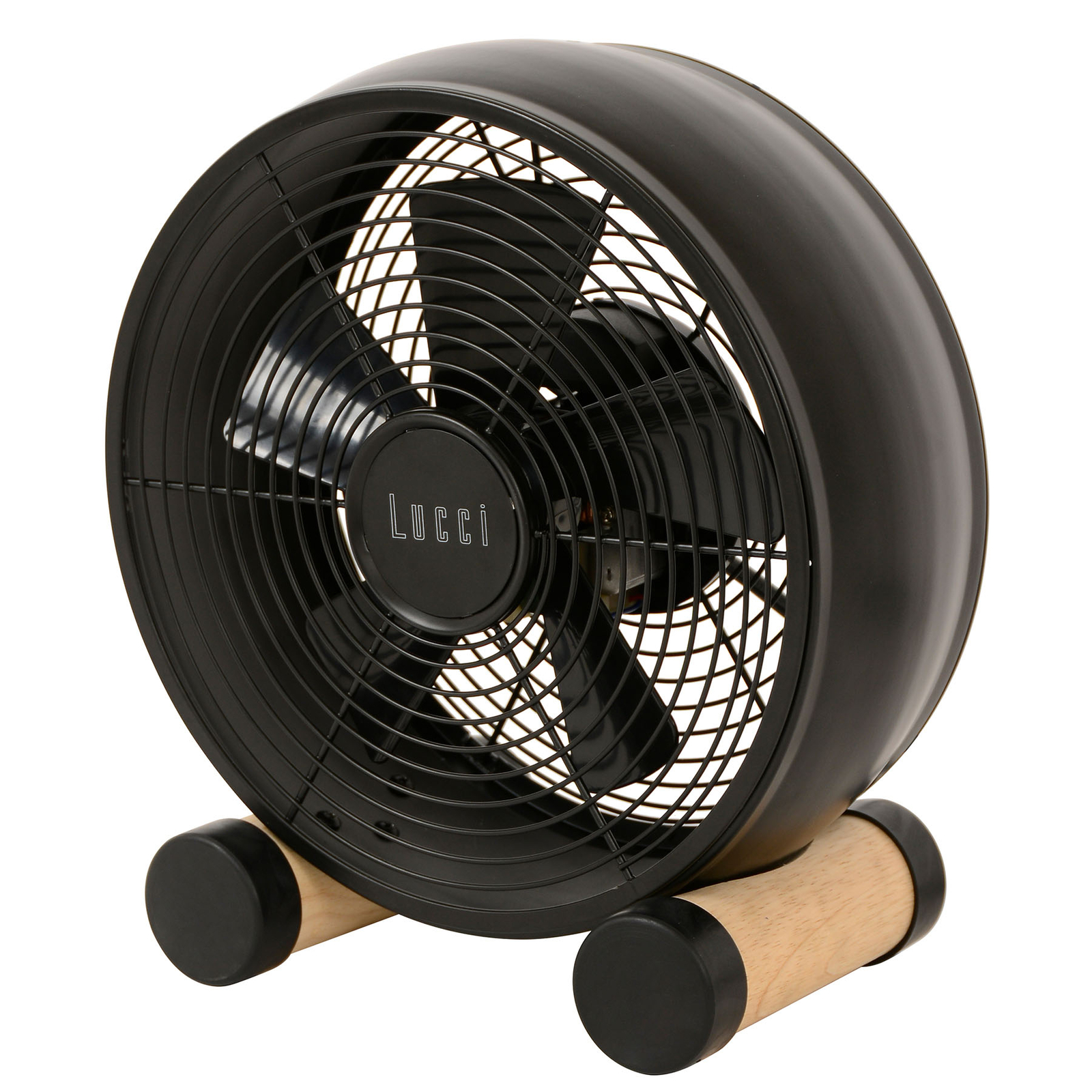 Stolní ventilátor Breeze Ø 20 cm, černý/jasan