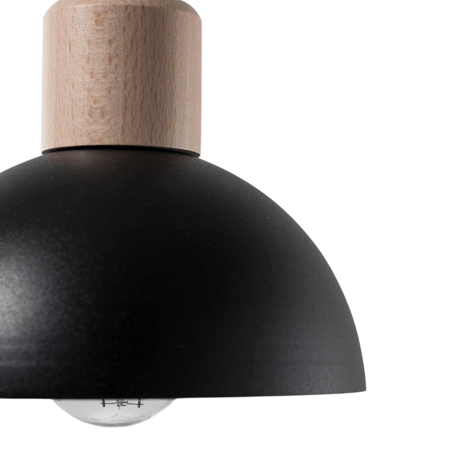Seco hanging light, Ø 18 cm, black, metal/wood