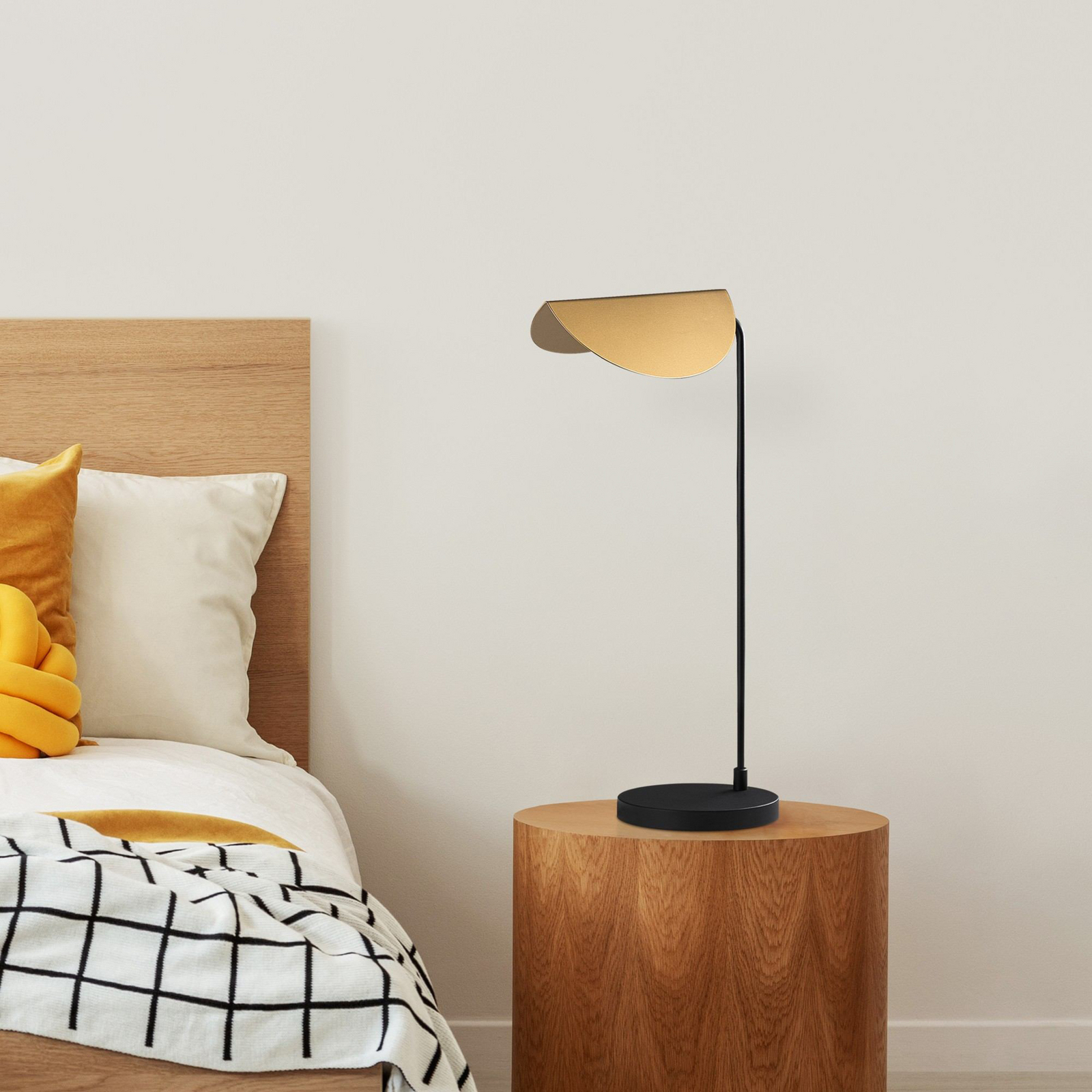 Corner table lamp, black/gold, height 57 cm, E14