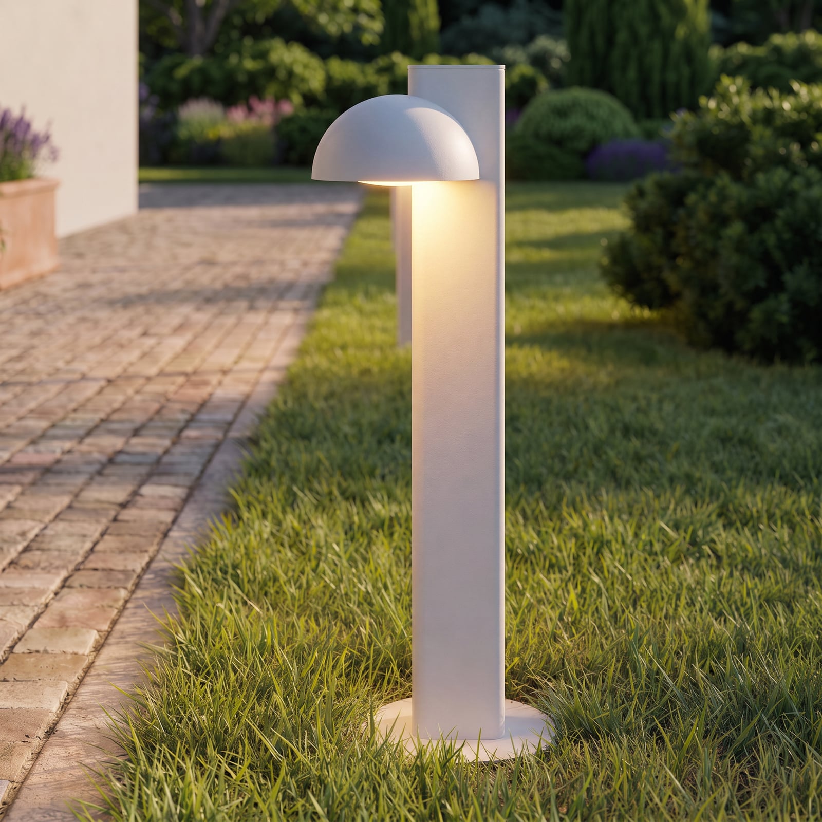 Velira LED tuinpadverlichting, hoogte 77 cm, 1-lamp, lichtgrijs, IP44 - Lucande Velira LED tuinpadverlichting, hoogte 77 cm, 1-lamp, lichtgrijs, IP44 - Lucande