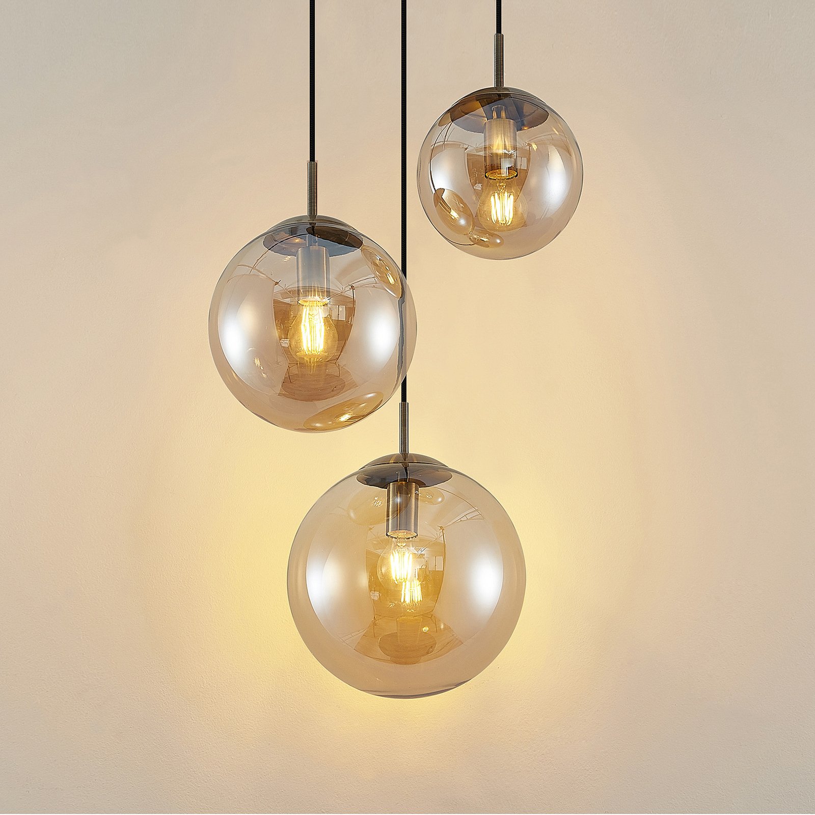 Teeja 3 Cluster Riippuvalaisin  Amber - Lindby