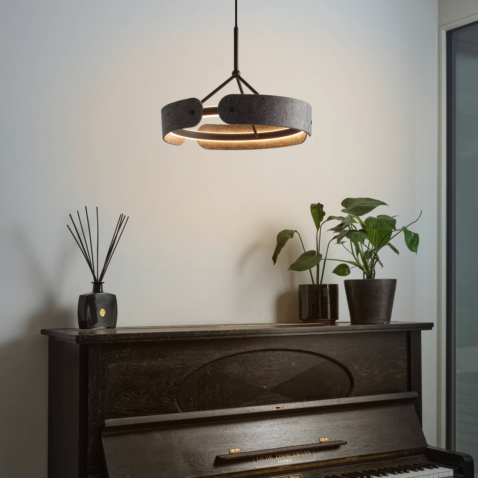 OSRAM LED-Hängelampe Decor Curve Felt, grau, Filz, 3.000 K günstig online kaufen