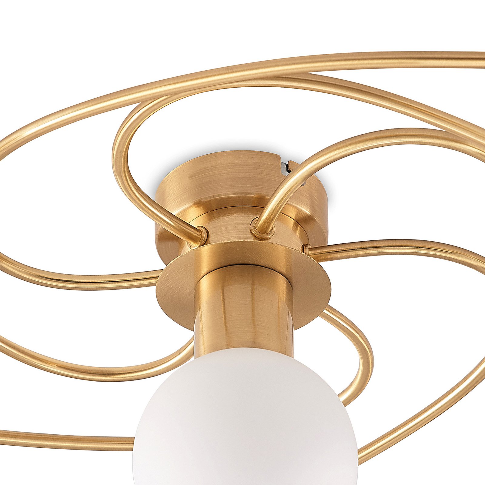 Ciala 7 Deckenleuchte Brass/Opal - Lindby