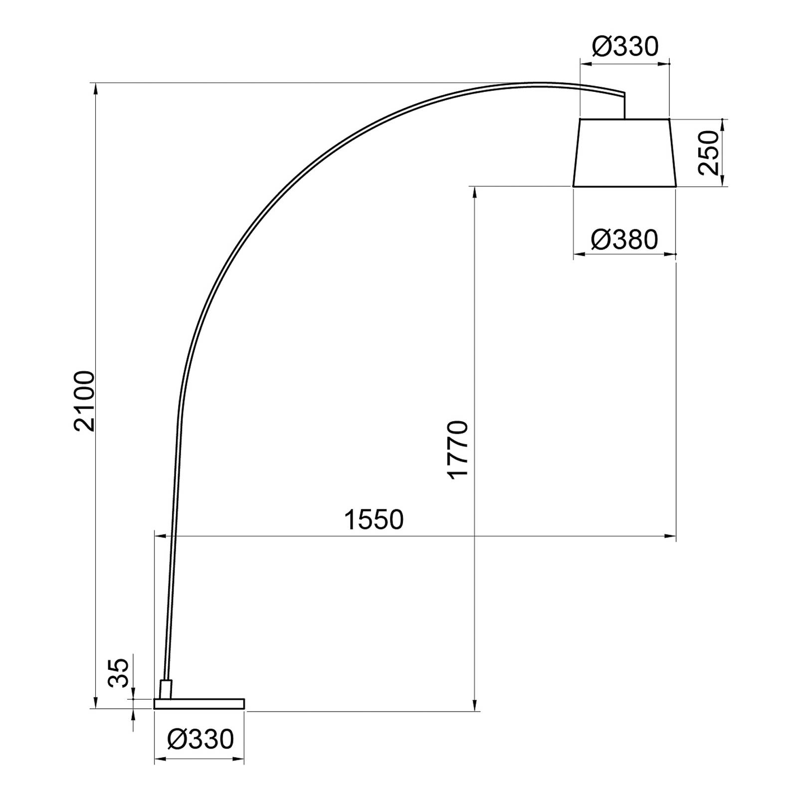 Lampa łukowa ARC IS, chrom