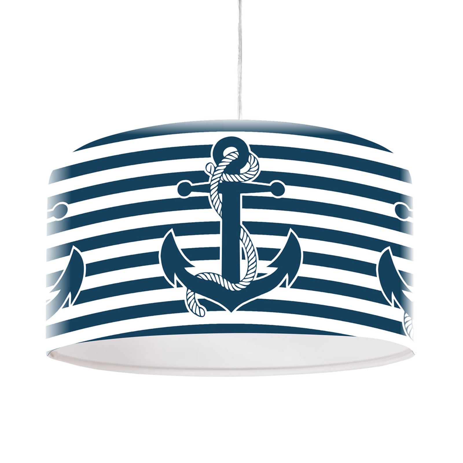 Maco Design Maritime Ahoi hanging light with anchor motif, for Living / Dining Room, plastic, E27, 60 W, energy efficiency: A++, H: 20 cm