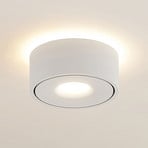 Arcchio LED ceiling lamp Rotari, white, up and down, aluminium