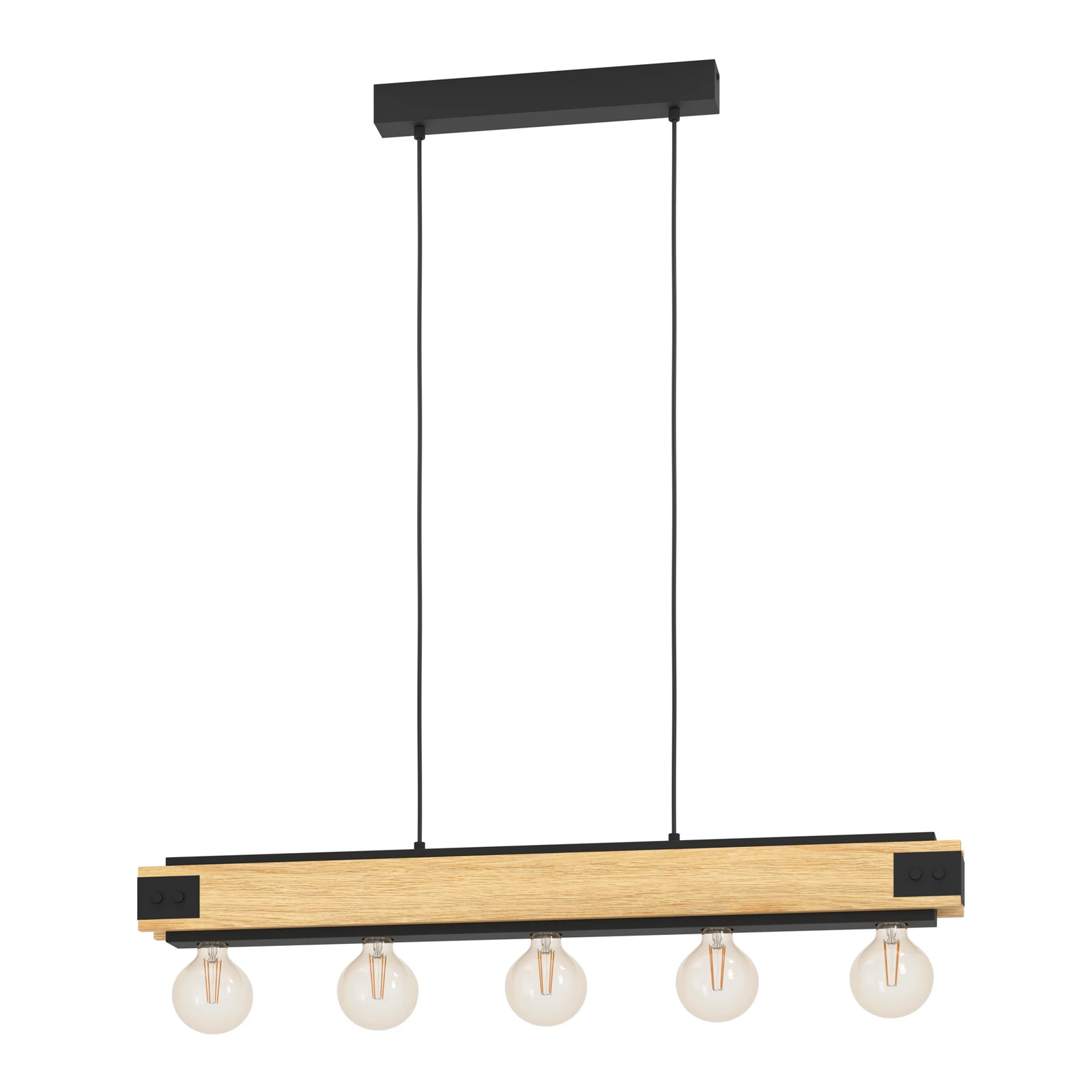 Layham rippvalgusti, must/hele puit, pikkus 96 cm, 5-valgusti.