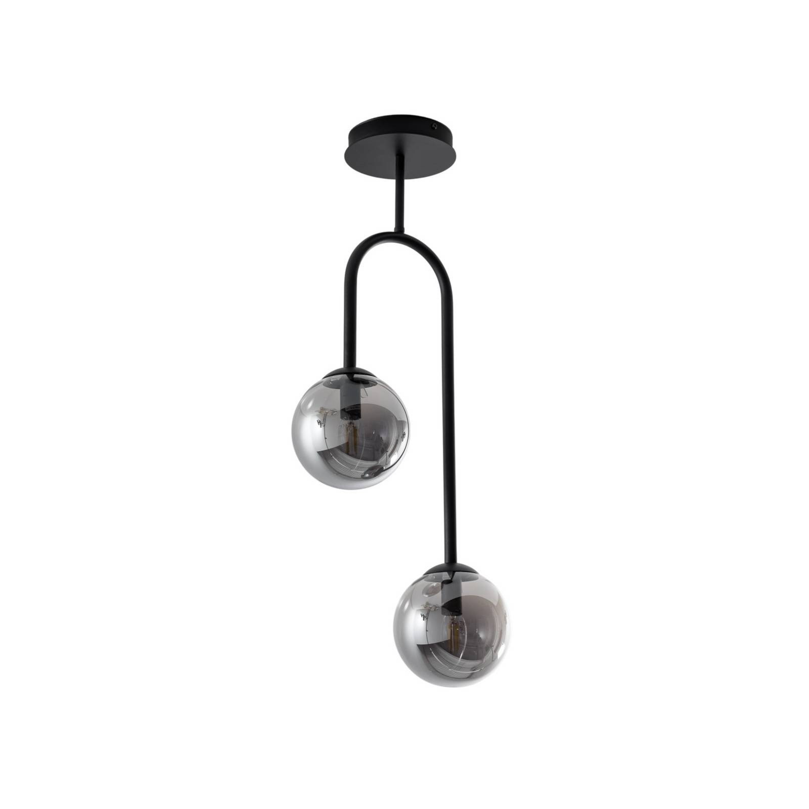 Deckenlampe Atria, rauchgrau/schwarz, Höhe 76 cm, 2-flg.